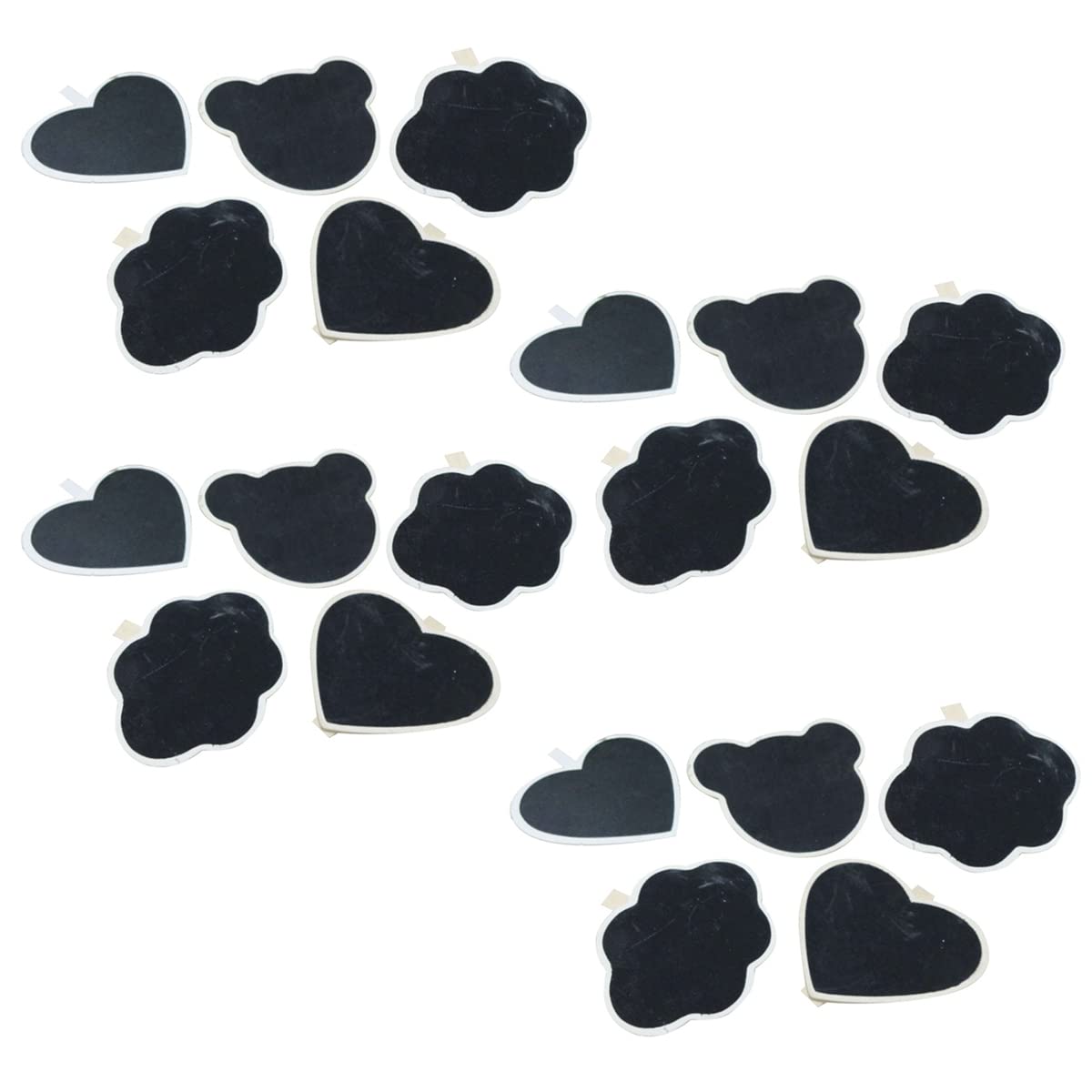20 Pack Cute Chalkboard Labels - Heart & Cloud Shapes with Clips - Small Message Board for Kids Room, Classroom, Office Organization - Perfect for DIY Crafts, Pantry Labels & Home Decor