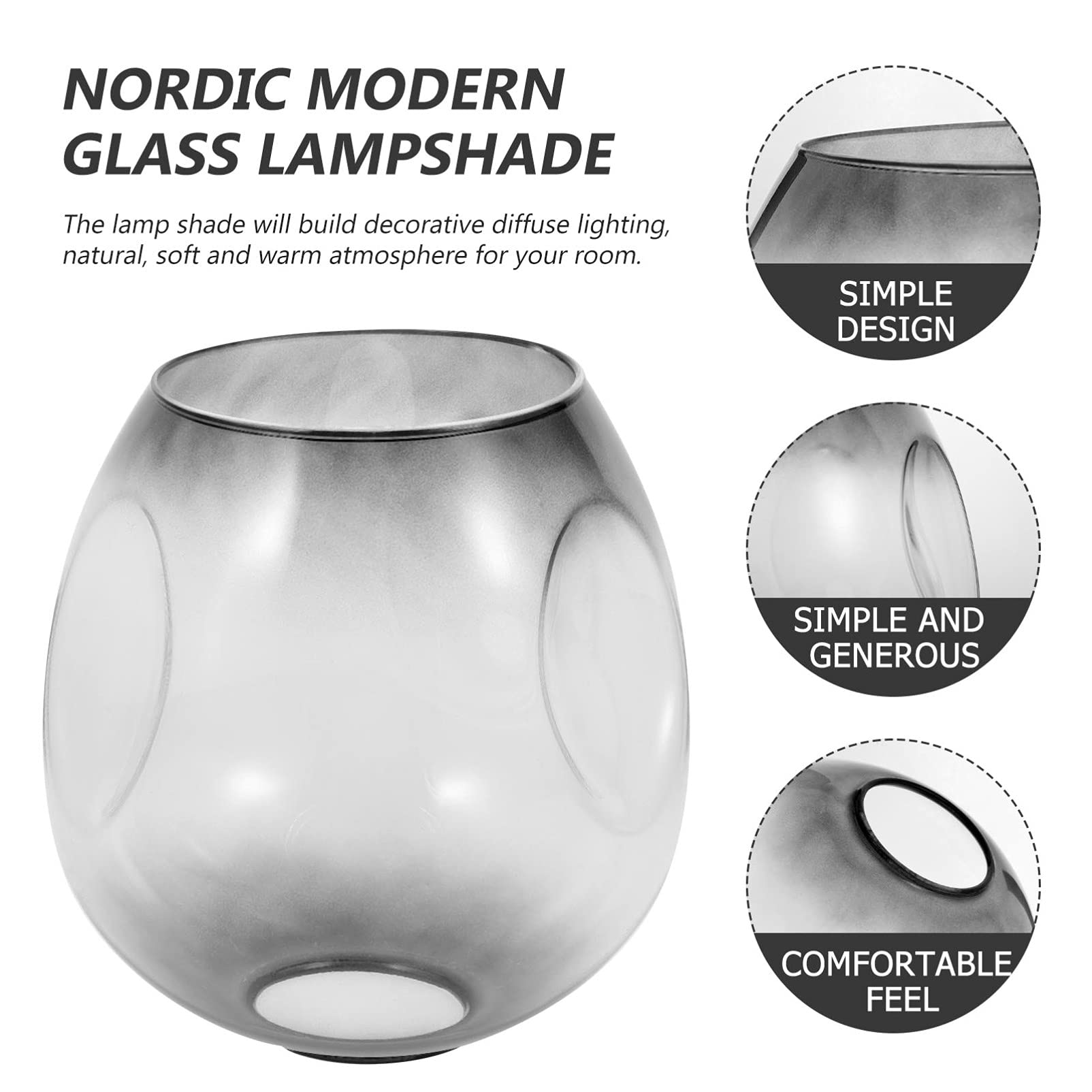 Beaupretty Clear Glass Lamp Shade - Round Globe Light Fixture Replacement for Ceiling, Bedside & Floor Lamps - Perfect for Living Room, Bedroom & Office Lighting Decor