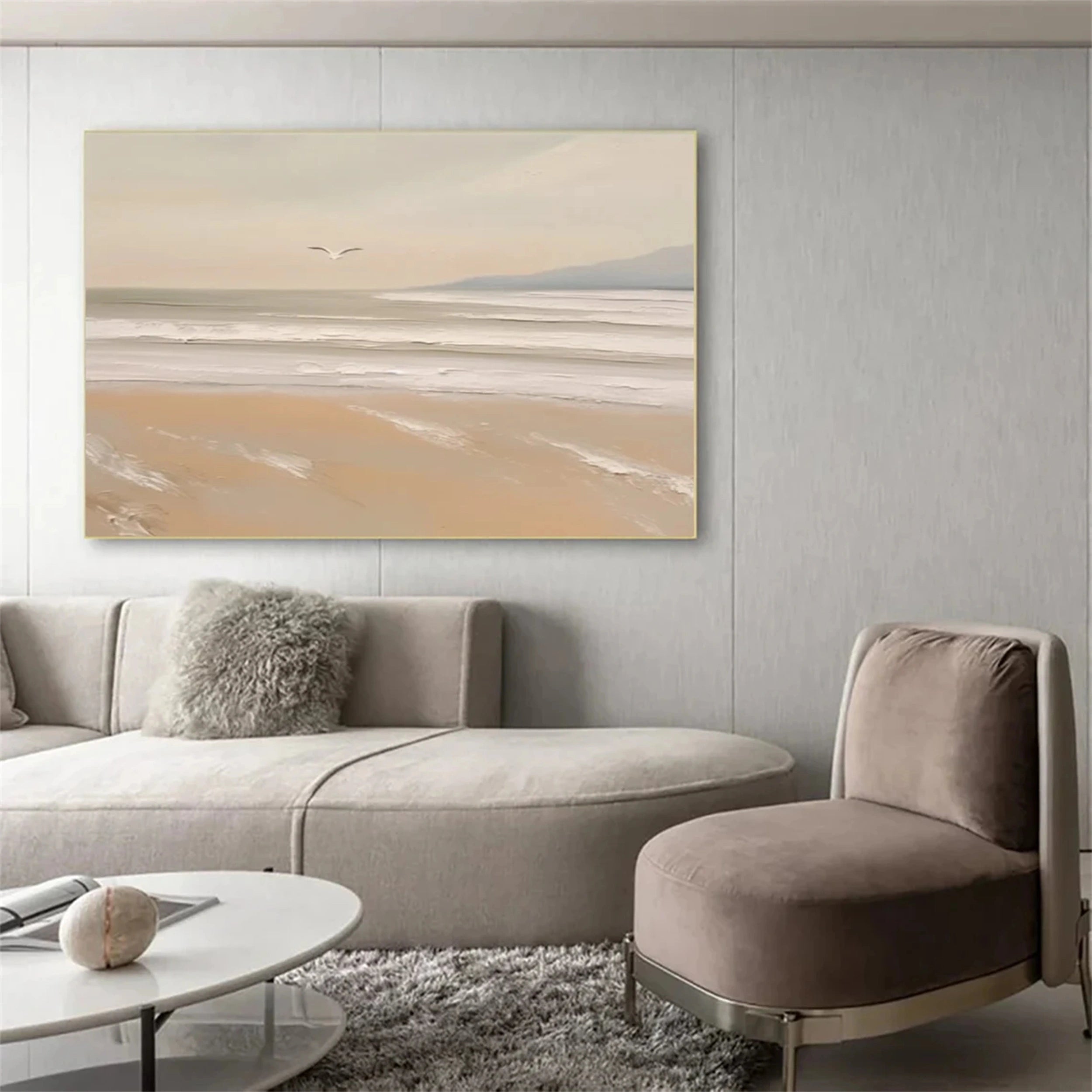Ocean and Sky Painting #OS 054 - Handmade Canvas Wall Art for Home & Office Decor - Perfect for Living Room, Bedroom or Gift