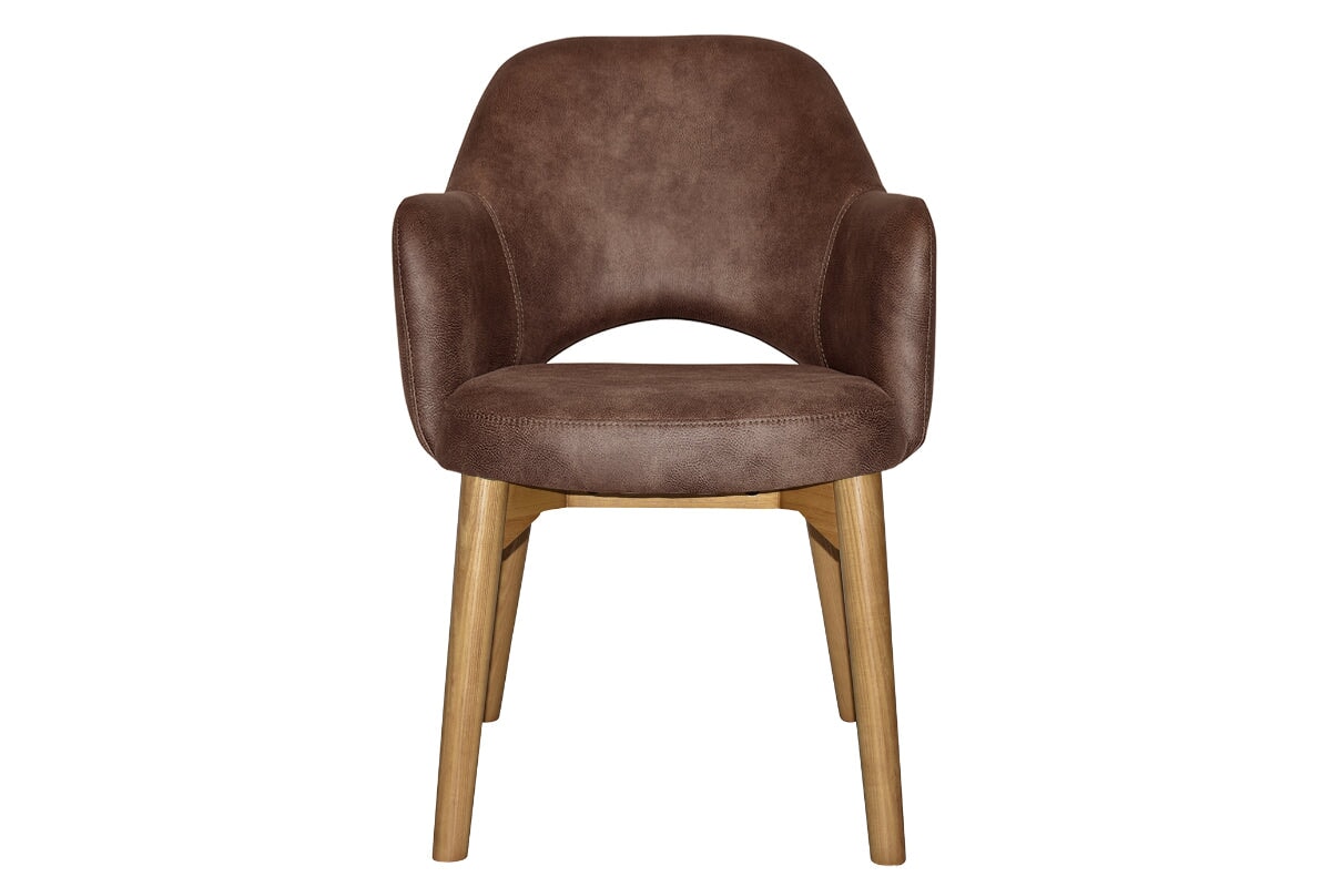 EZ Hospitality Cairo Indoor Armchair with Light Oak Timber Base - 4-Leg Modern Dining Chair for Living Room, Bedroom & Office