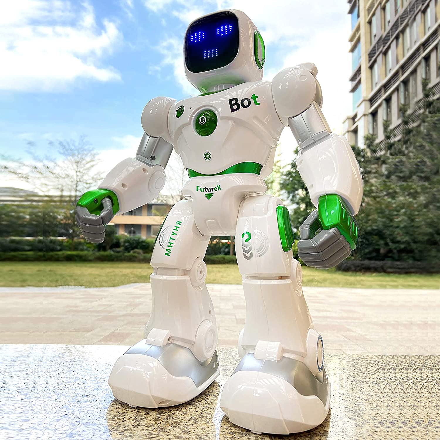 Ruko 1088 Large Smart Robot Toy for Kids Ages 4-9 - Voice & App Controlled Programmable RC Robot with Interactive Music & Lights - STEM Learning Toy for Boys & Girls - Perfect Birthday Gift for Kids (Green) | Indoor Play, STEM Education, Party Entertainment