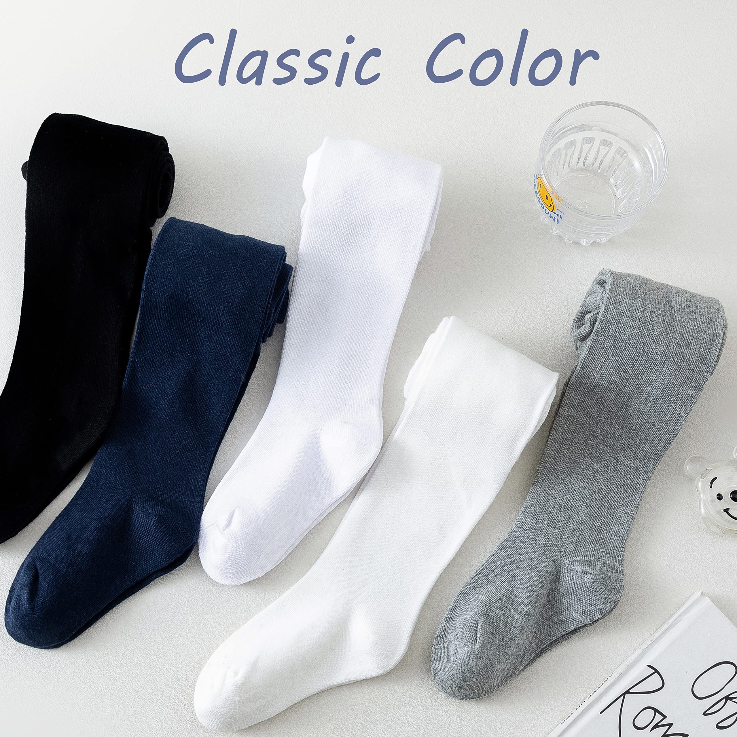 Marchare Girls Winter Tights - Thick Cotton Solid Leggings for Kids, Warm Stockings 2/3 Pack - Perfect for School Uniform & Cold Weather Outfits