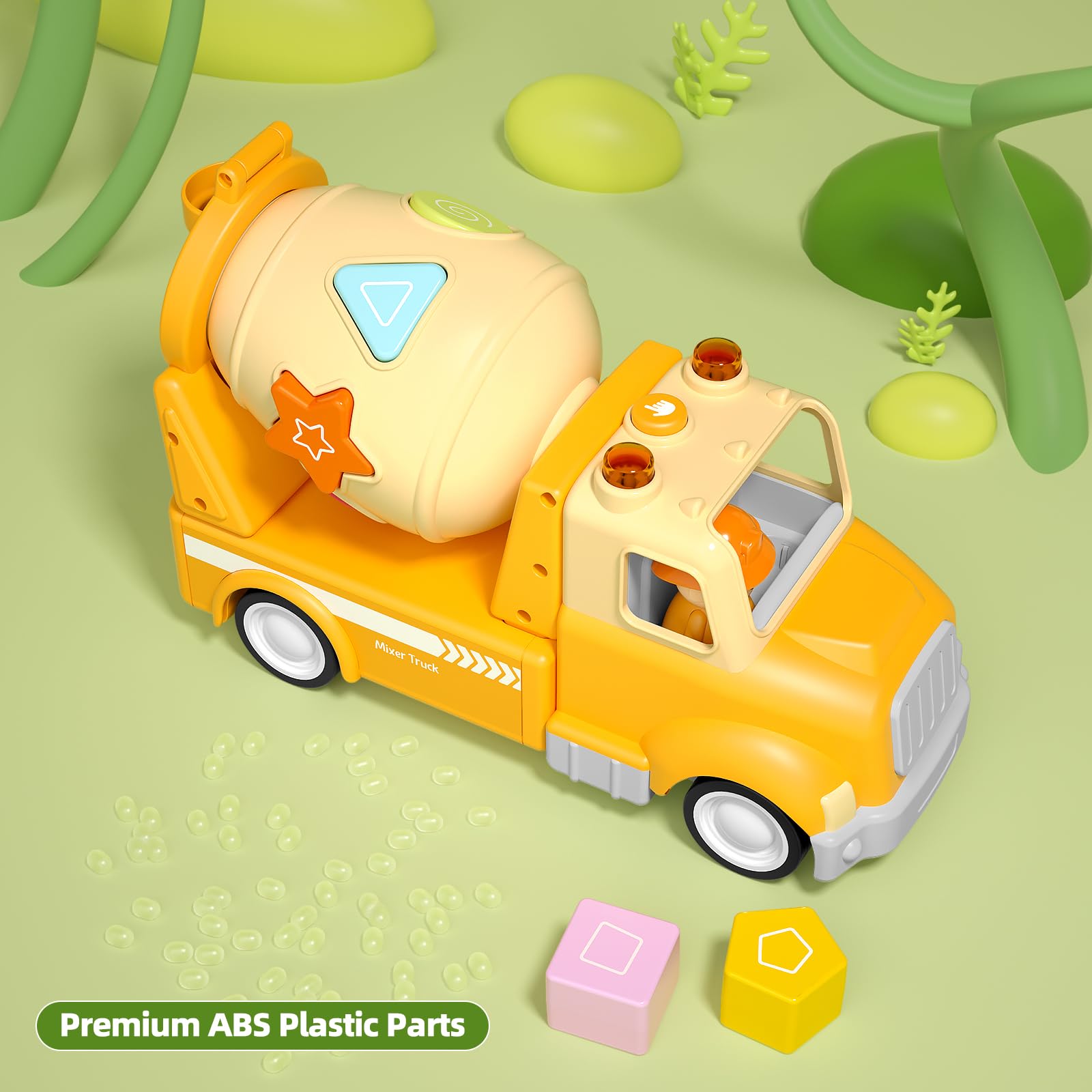Cement Mixer Toy Truck with Light & Sound for Kids - Construction Vehicle for Toddlers 18M+ | Birthday Gift