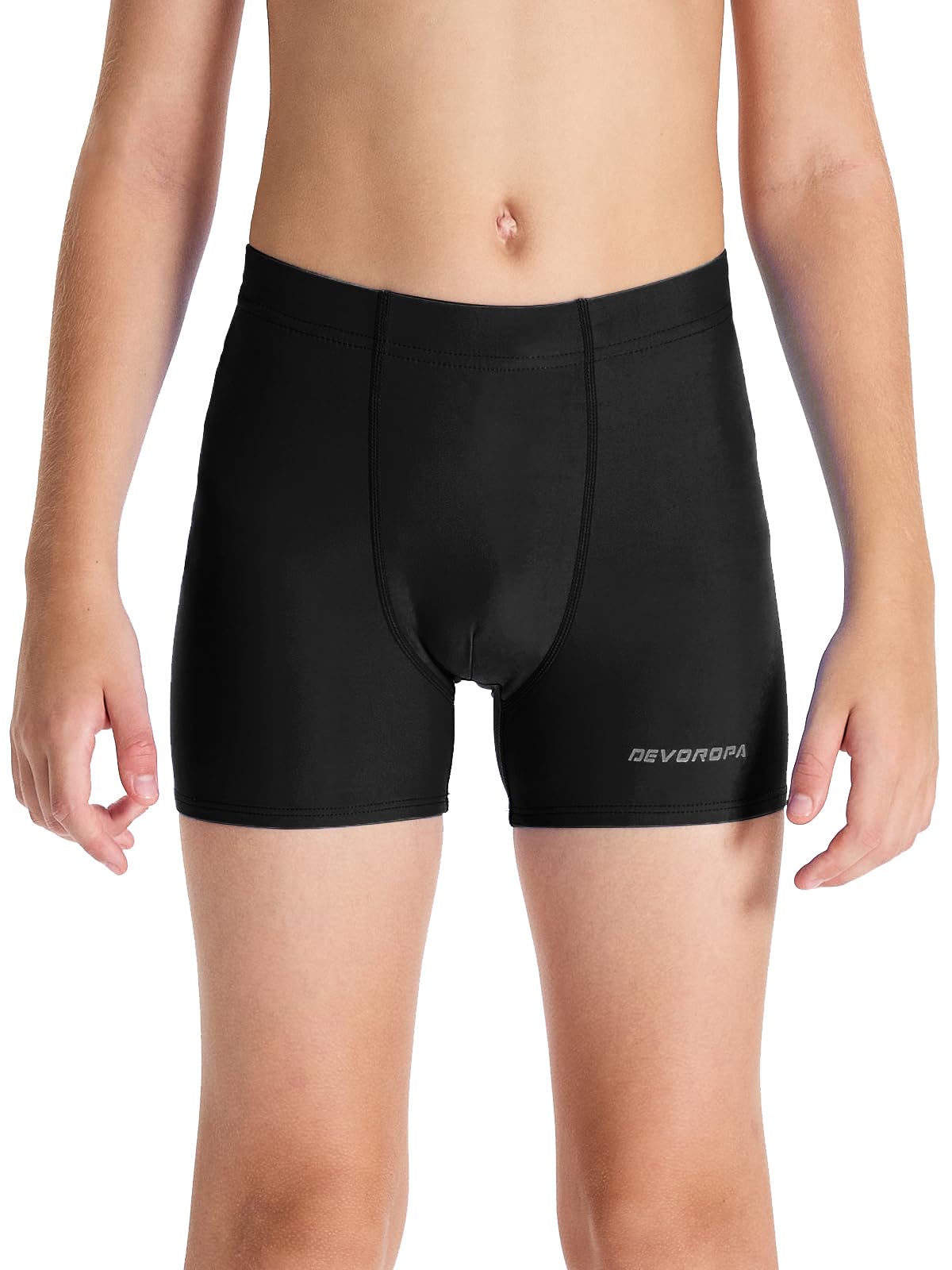 DEVOROPA Youth Boys Swim Shorts - UPF 50+ Nylon Square Leg Swim Trunks for Swimming, Beach & Pool Activities | Quick Dry Comfortable Swimwear for Boys