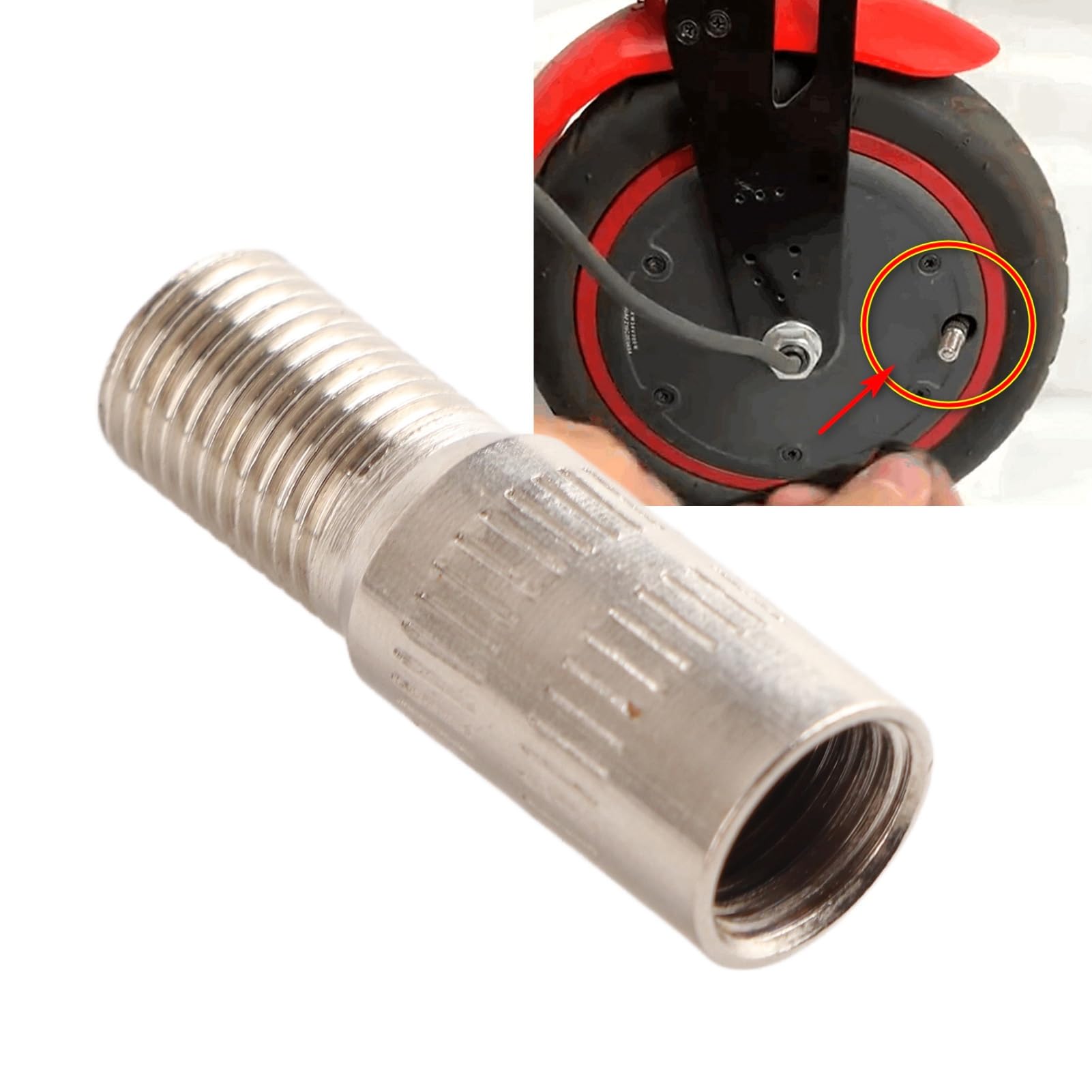 **M365/Pro Scooter Front Wheel Motor Extended Inflation Valve (25mm) - Durable Air Nozzle for Easy Tire Inflation - Perfect for Commuting & Urban Travel**