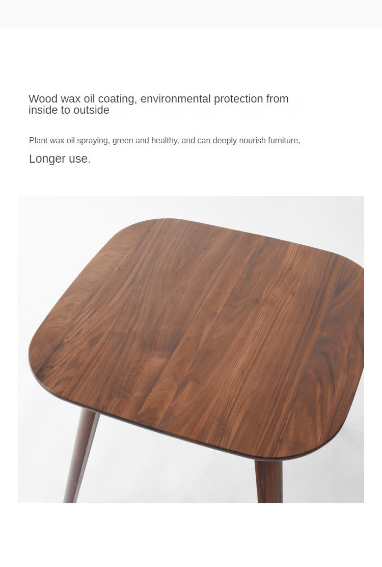 Solid Black Walnut Wood Side Table - Square End Table for Living Room, Bedroom & Office - Rustic Modern Home Decor Furniture