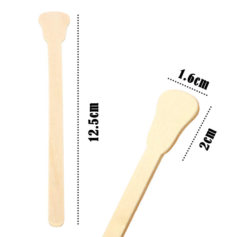 100Pcs Wooden Wax Sticks for Hair Removal - Wax Spatulas & Mixing Tools - Wax Scrapers for DIY Waxing, Painting & Woodworking - Perfect for Salons, Home Use & Crafts