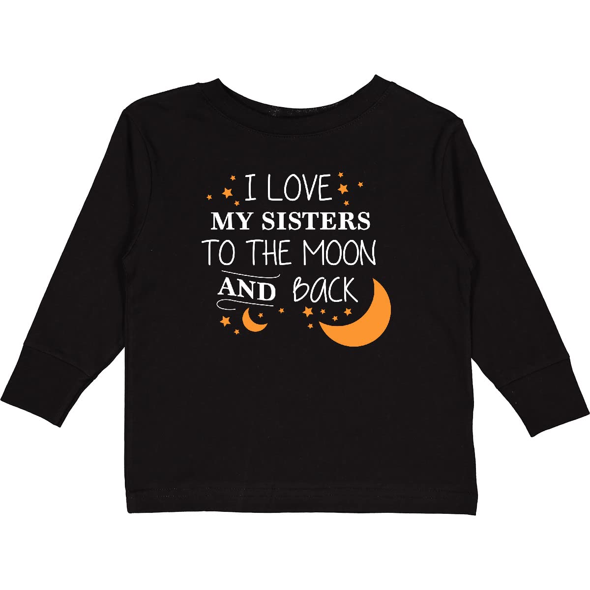 Inktastic 'I Love My Sisters to The Moon and Back' Toddler Long Sleeve T-Shirt - Soft Cotton Kids Shirt for Sibling Love & Family Outfits