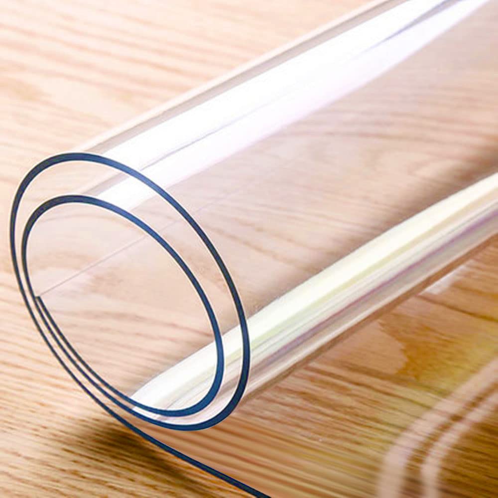 VALLEY TREE 44 x 72 Inch Clear PVC Table Cover Protector - 1.5mm Thick Waterproof Plastic Desk Mat for Dining Table, Office Desk, Crafting & Study - Durable Scratch-Resistant Surface Protector for Home & Office Use