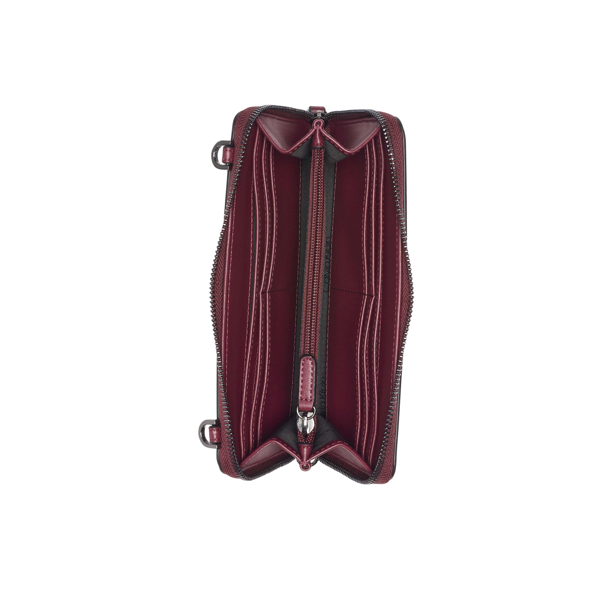 Calvin Klein Marble Print Crossbody Wallet with Detachable Strap - Stylish & Functional Organizer for Cards, Cash & Essentials | Perfect for Travel, Shopping & Everyday Use