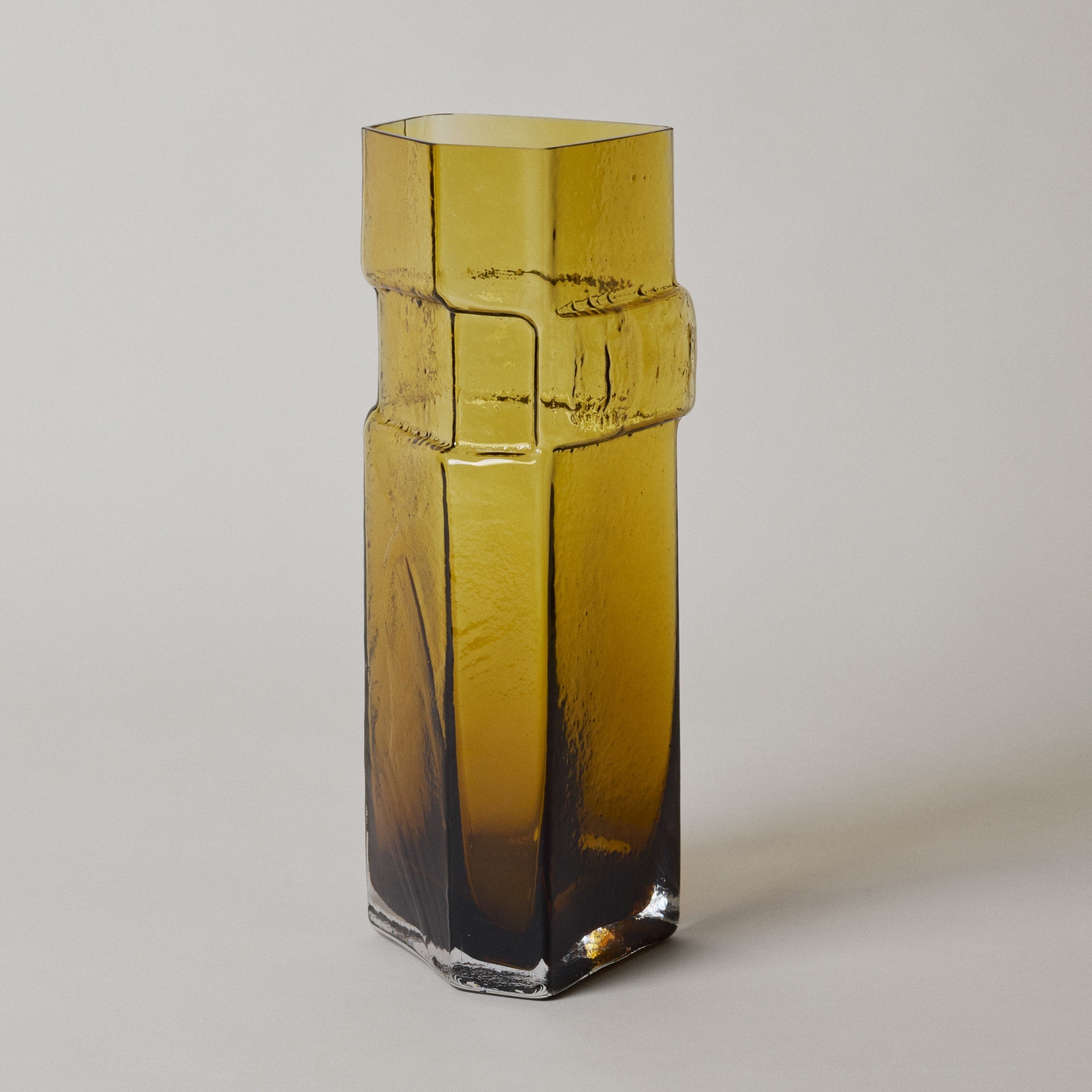 FERM LIVING Muro Vase - 15 Inch Tall Recycled Amber Glass Vase for Modern Home Decor, Centerpiece, Wedding & Living Room Display