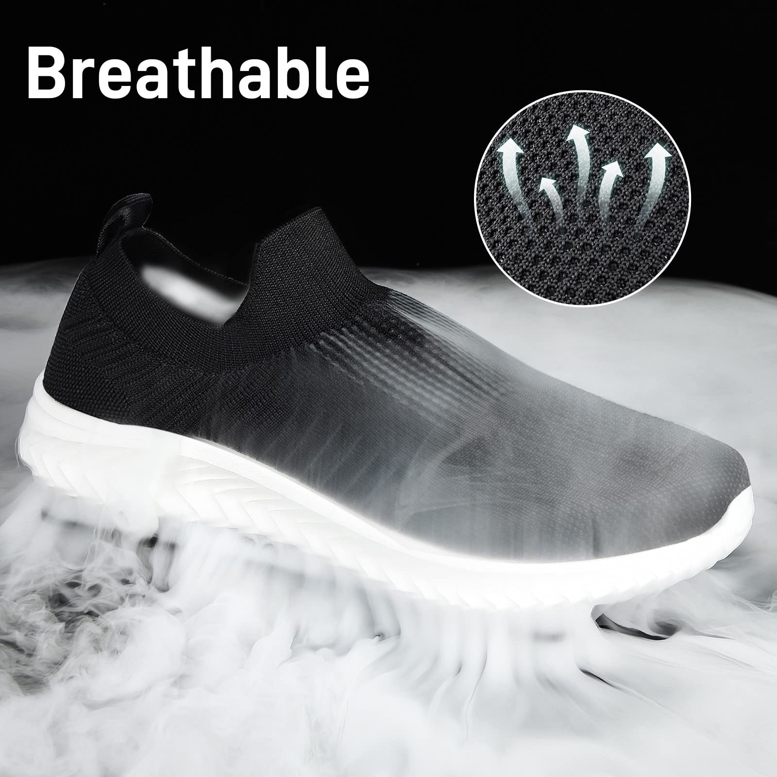 **JIAFO Men's Slip-On Sneakers - Lightweight Breathable Mesh Walking Shoes for Men - Casual Athletic Running Shoes for Everyday Wear & Outdoor Activities**