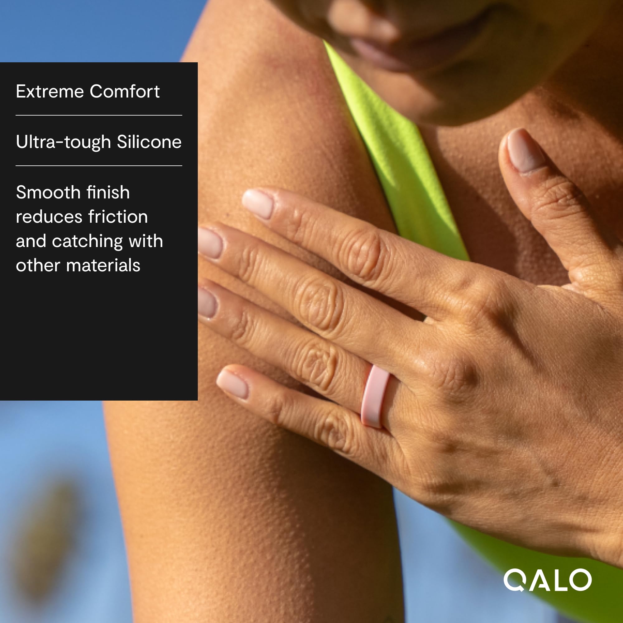 QALO Women's Silicone Wedding Band - Dual Layer Two-Tone Strata Arrowhead Design, Breathable & Durable Rubber Engagement Ring for Active Lifestyles | Perfect for Gym, Swimming, Travel & Everyday Wear (Multiple Colors)