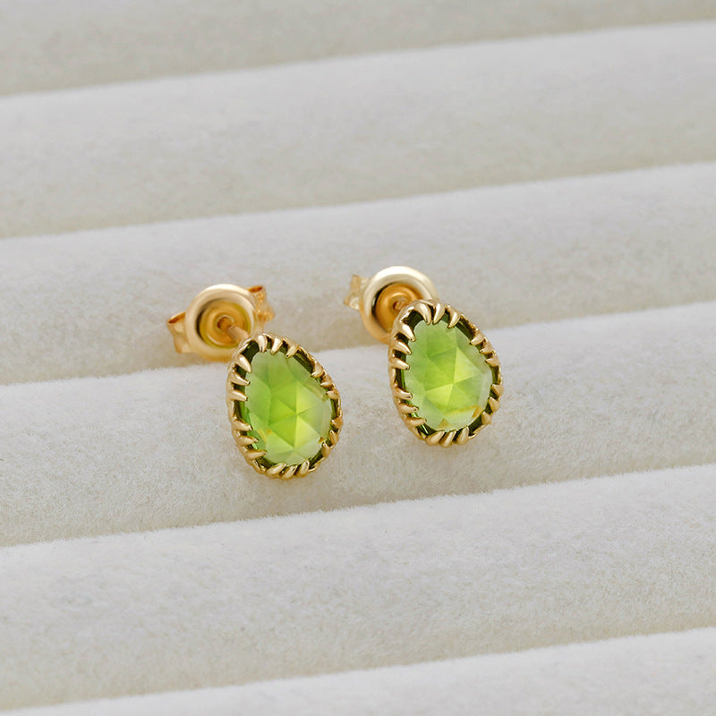 Natural Green Peridot Stud Earrings for Leo Birthstone | Sterling Silver Hypoallergenic Jewelry | Perfect for Birthday Gifts, Anniversary & Everyday Wear