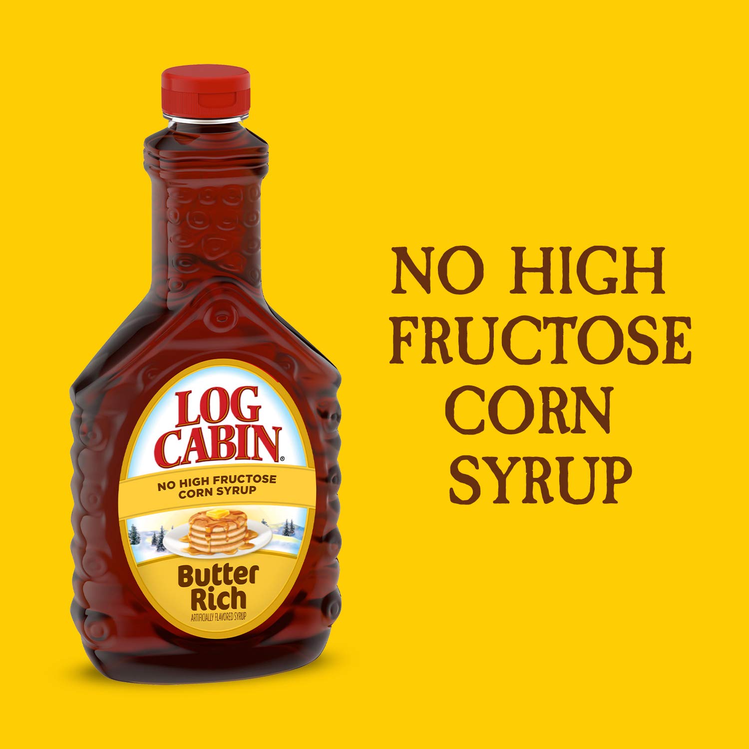 Log Cabin Butter Rich Syrup - 24 oz Bottle for Pancakes, Waffles & French Toast | Perfect Breakfast Syrup for Family & Brunch