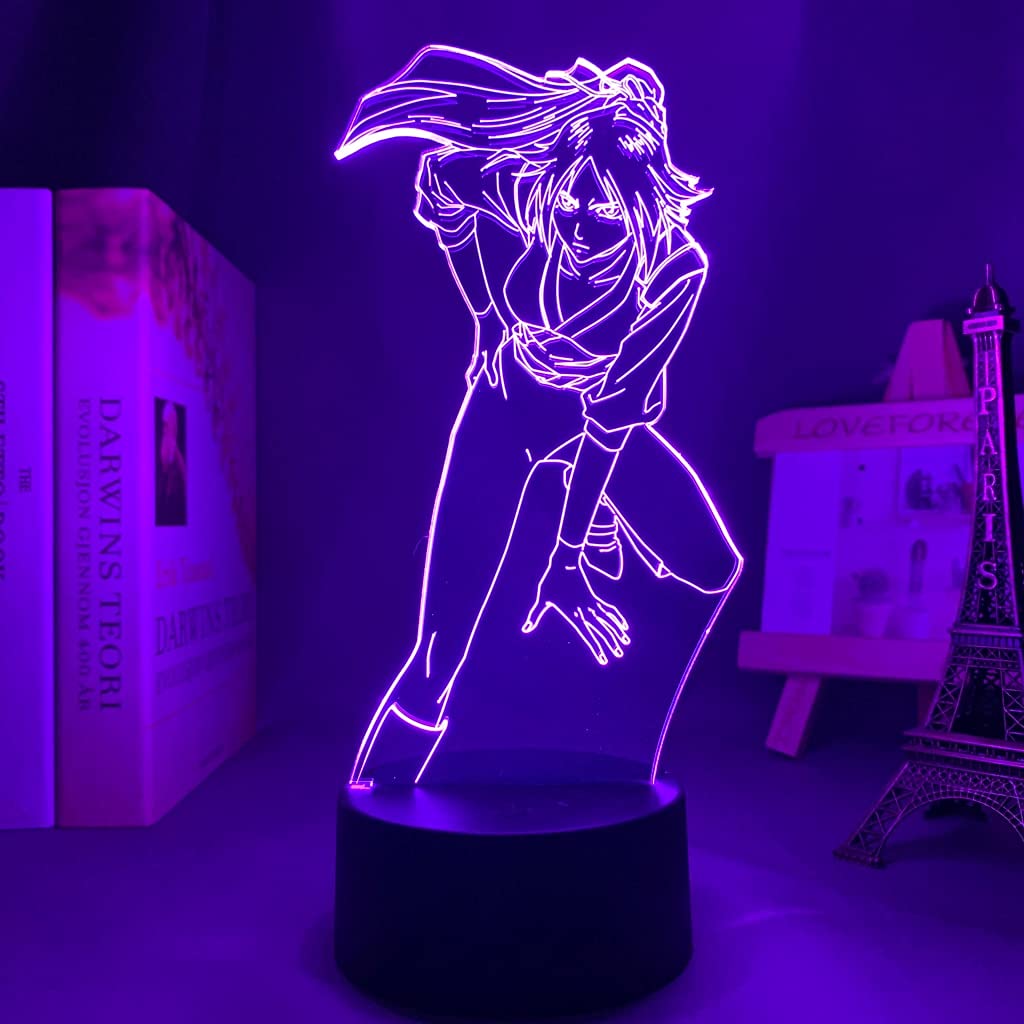 TCXSSL Large 3D Anime Bleach Yoruichi Shihouin LED Night Light - Acrylic Anime Lamp for Home Decor, Bedroom, Gaming Room - Cool Birthday Gift for Anime Fans (Color: C)