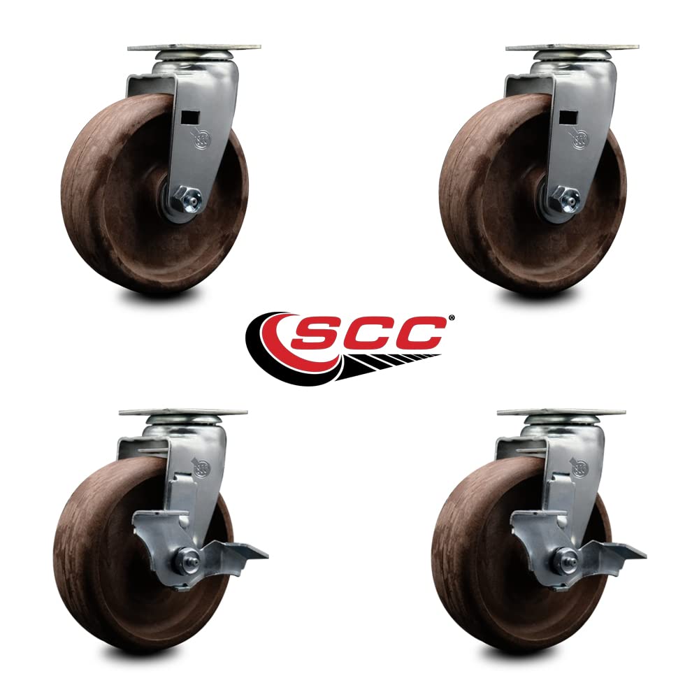 Heavy Duty Swivel Top Plate Caster Set - 6