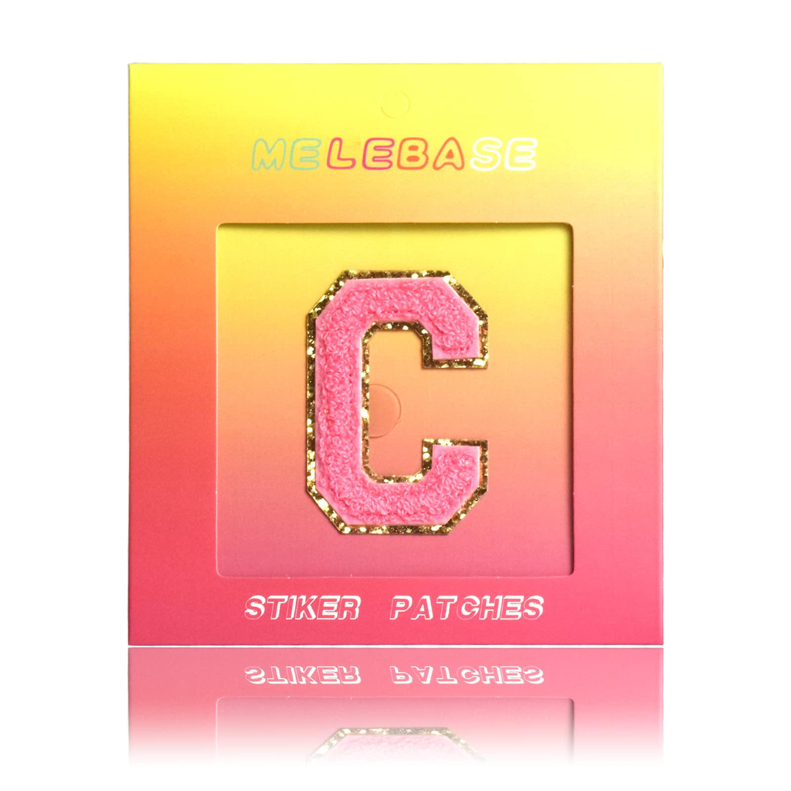 MeleBase Self-Adhesive Iron-On Letter Patch - 3 Inch Preppy Varsity Style (Letter C) - Perfect for Jackets, Backpacks, and DIY Crafts