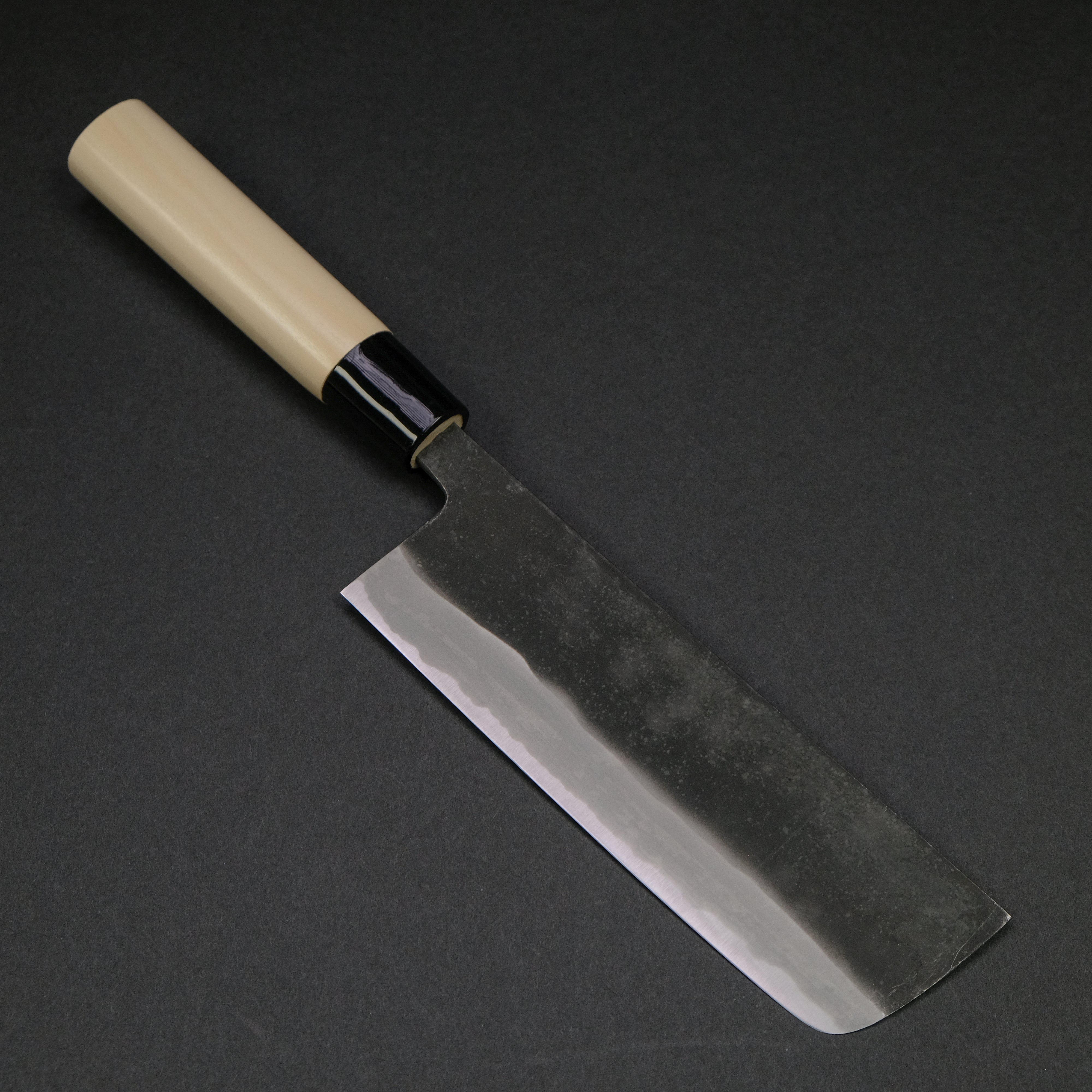 Premium Japanese Nakiri Knife 165mm - Morihei Kikuyu White #2 Kurouchi with Poplar Handle - Perfect for Vegetable Chopping, Sushi Prep & Asian Cuisine