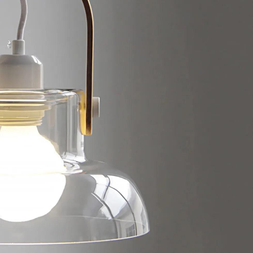 Modern Clear Glass Pendant Light for Dining Room - Elegant Hanging Chandelier for Kitchen Island, Breakfast Nook & Home Decor