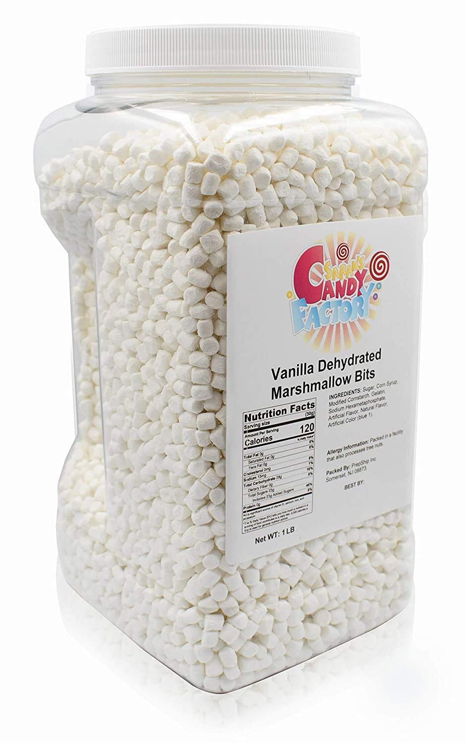 Sarah's Candy Factory Vanilla Mini Dehydrated Marshmallows in Jar - 1 Pound (16oz) | Perfect for Hot Chocolate, Baking & Camping Snacks