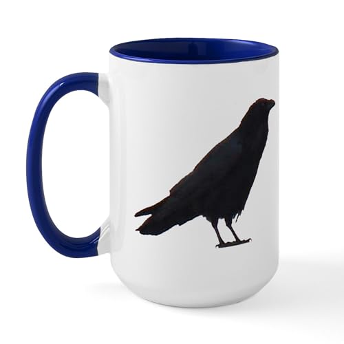 White/Navy Inside - Crow Pair Large Mug