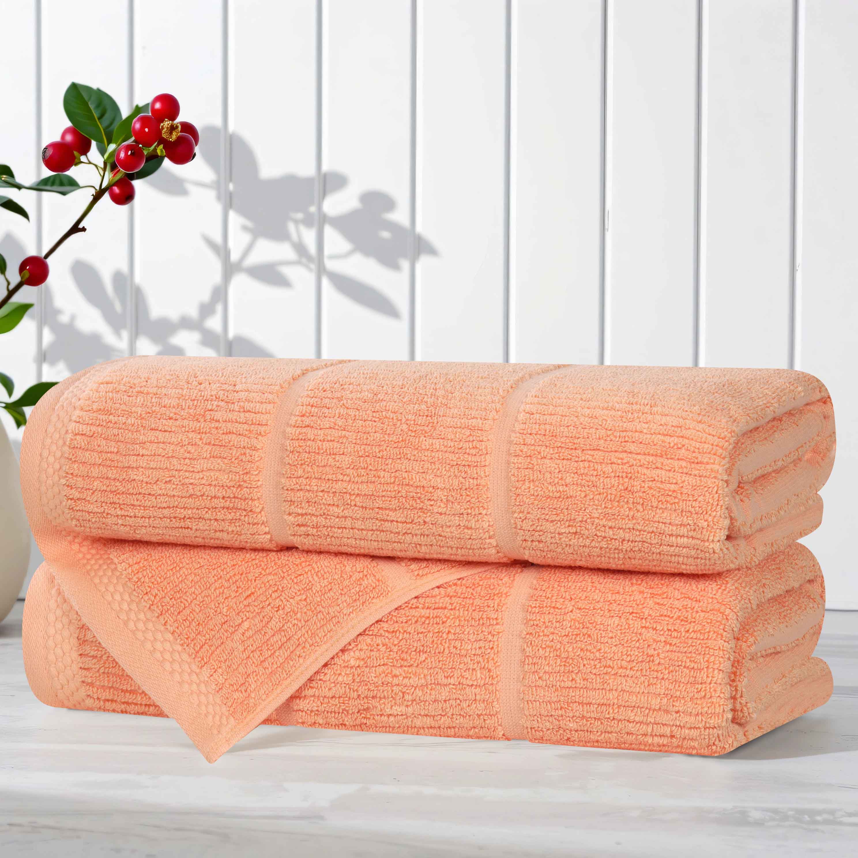 Milo Smart Twist Cotton Bath Towels - Ultra Soft & Absorbent, Set of 2 (24x48 Inches) - Perfect for Spa, Bathroom & Beach Use