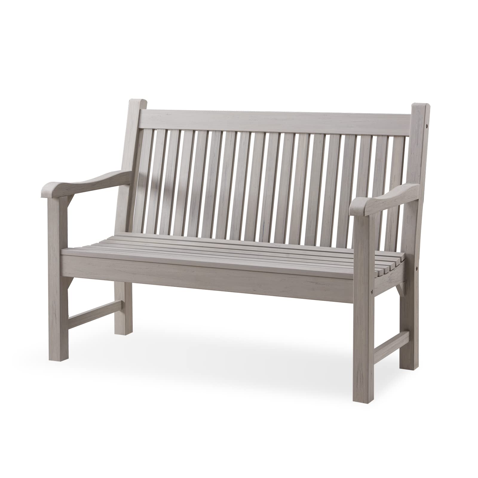 **Psilvam 2-Person All-Weather Garden Bench - Poly Lumber Outdoor Patio Bench, Never Rot or Fade - Perfect for Garden, Porch, Park & Memorial Use (Grey)**