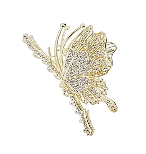 Radhya Butterfly Hair Clips for Women - 1PC Gold Metal Hair Claw Clip, Non-Slip Large Hair Accessories - Fashion Hair Supplies & Korean Valentine Gift for Girlfriend, Wife - Perfect for Parties, Weddings, and Everyday Styling