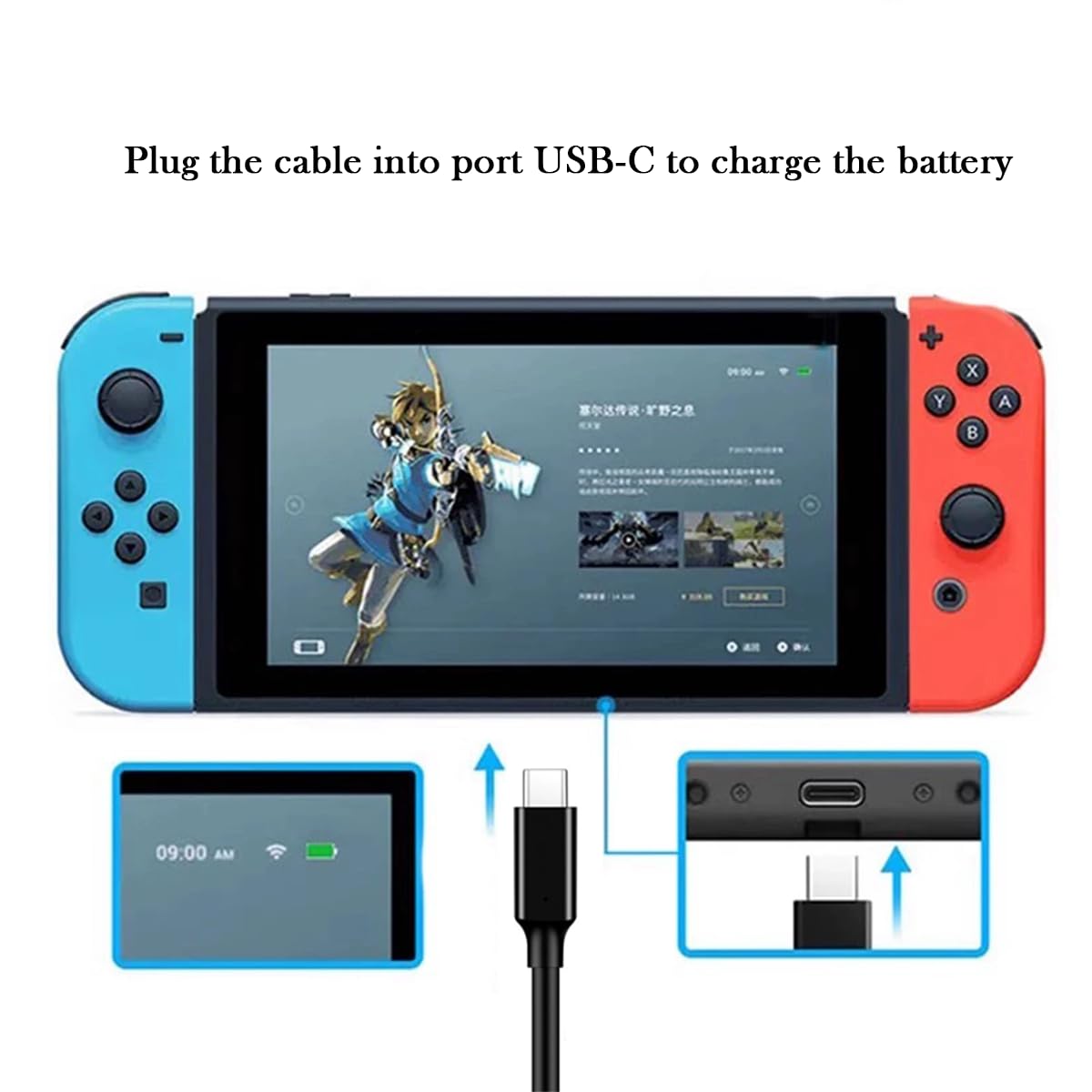 Fast Charging USB-C to USB-A Cable for Xbox Series X/S, PS5 DualSense, Switch Pro Controller - Compatible with Nintendo Switch, Steam Deck, Samsung Galaxy S9/S8/Note 8 - Durable Power Cord for Gaming & Mobile Devices