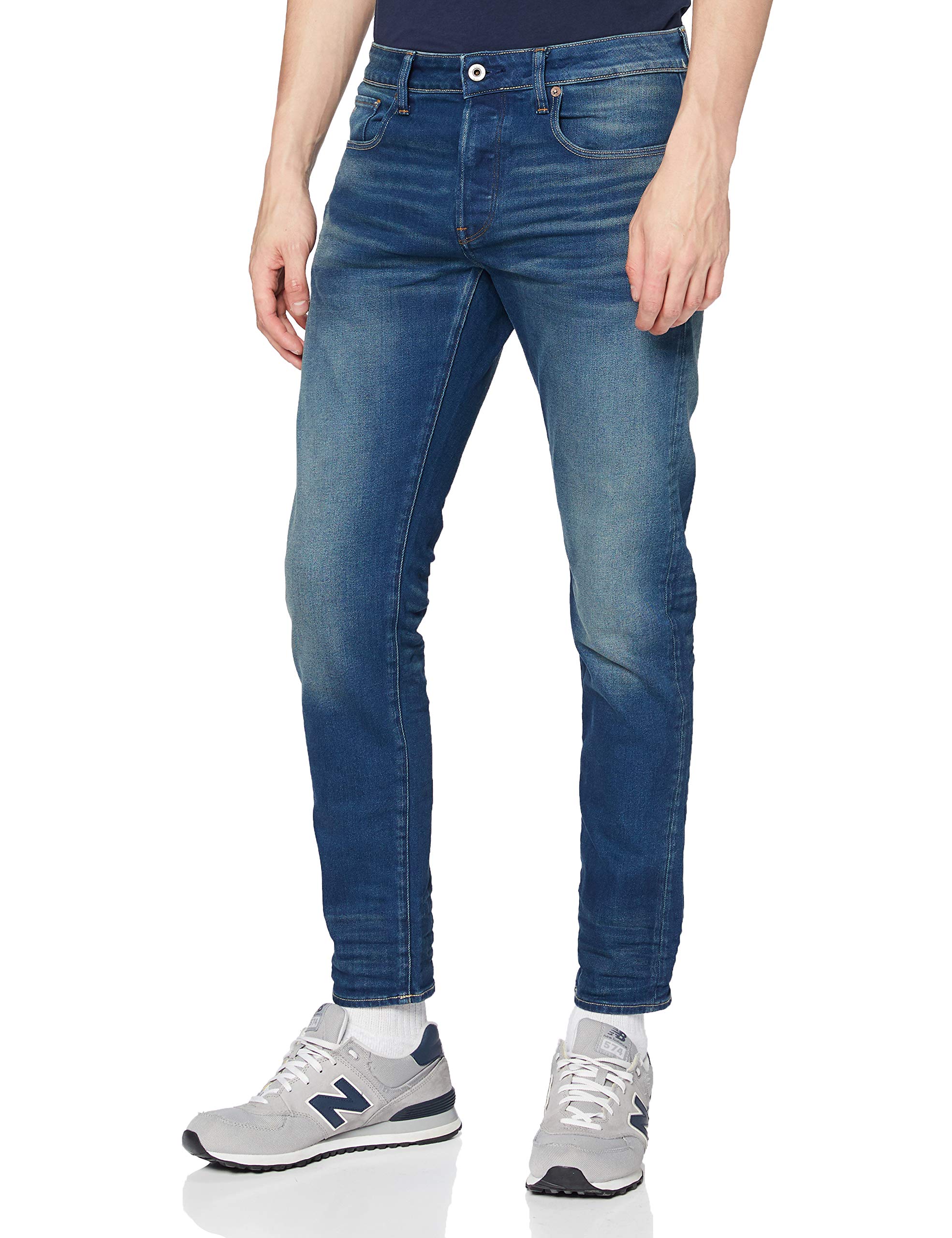 G-Star Raw Men's 3301 Slim Vekos Stretch Denim Jeans - Comfortable Slim Fit Stretch Pants for Casual Wear & Night Out