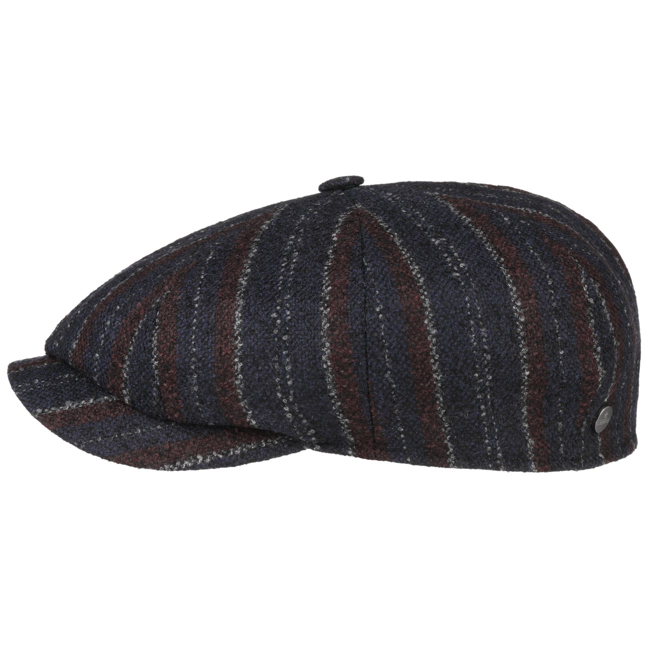 Lierys 8-Panel Lana Stripe Flat Cap for Men & Women - Vintage Style Cotton Baseball Hat for Outdoor Activities, Golf, Fishing, and Casual Wear