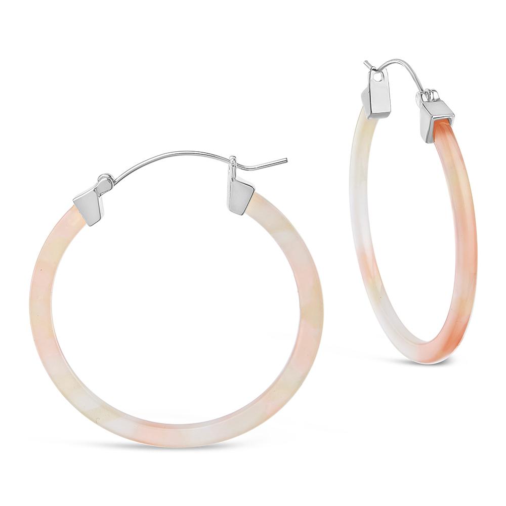 50mm Silver Resin Hoop Earrings for Women - Lightweight Dangle Statement Jewelry - Perfect for Parties, Weddings & Everyday Wear