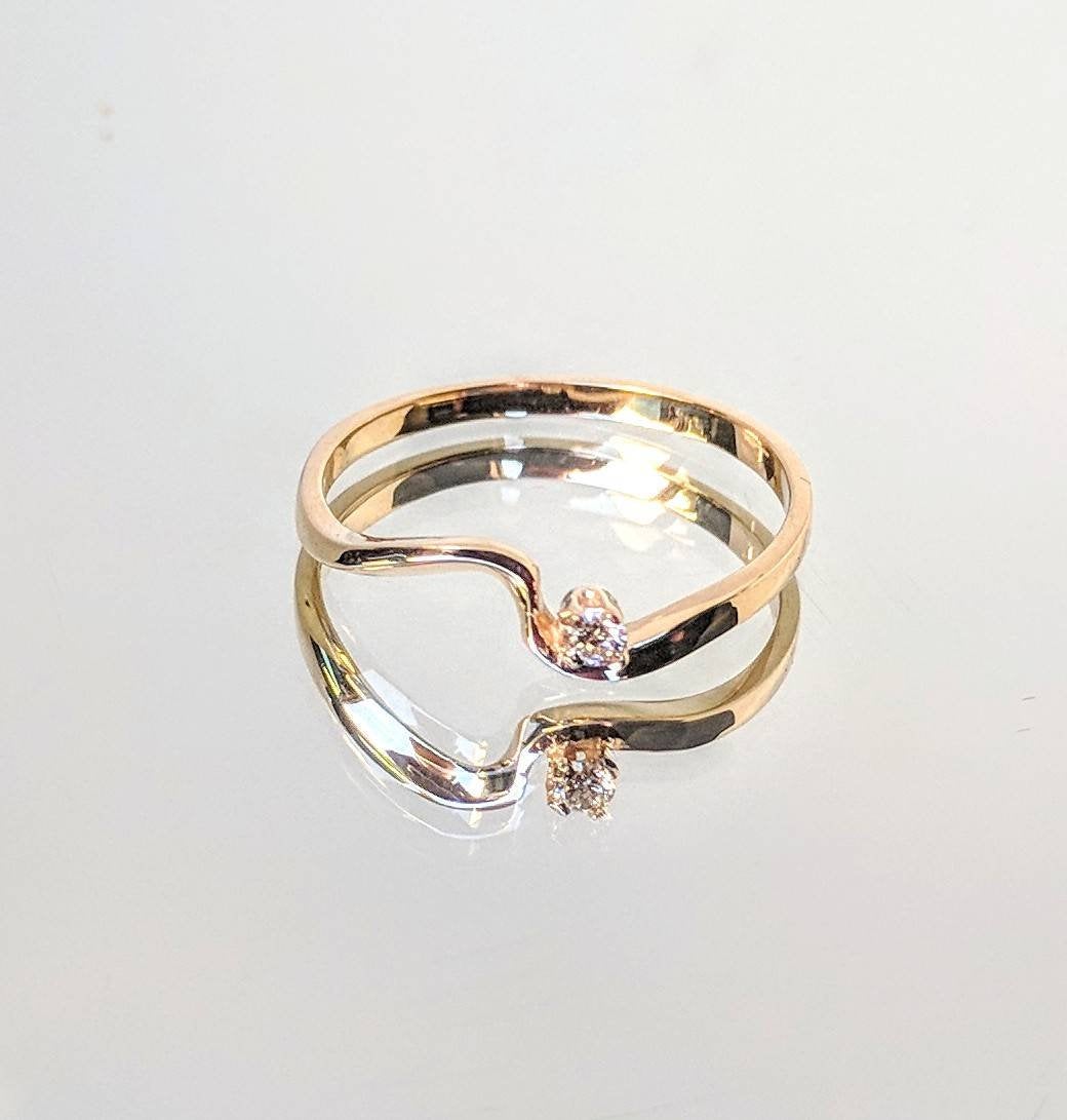 Solid Yellow or White Gold Natural Diamond Promise Ring for Women - SI Clarity, Diamond Accented Engagement Band, 14K Fine Jewelry, Petite Size - Perfect for Proposals, Anniversaries & Romantic Gifts