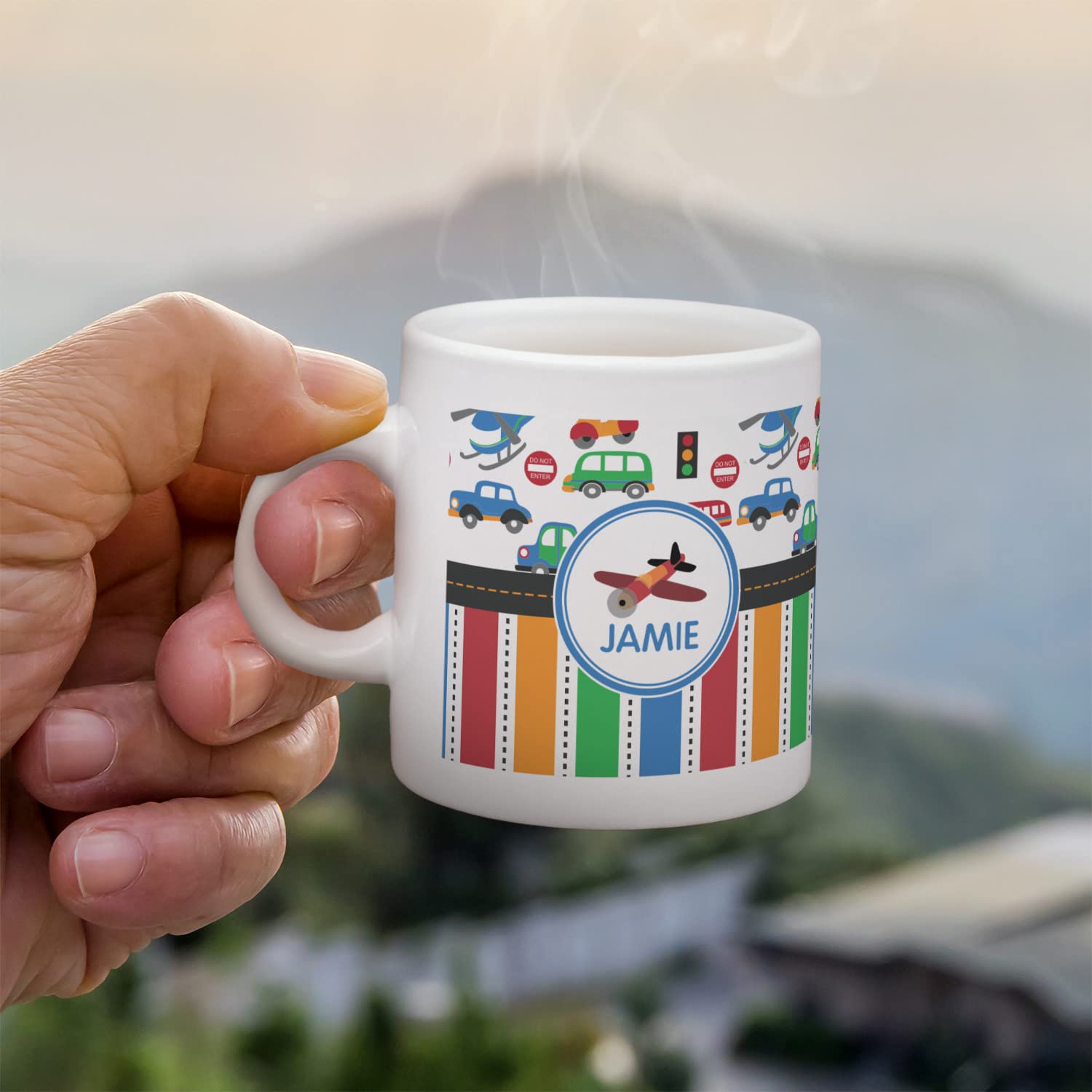 Personalized Striped Single Shot Espresso Cup - Custom Coffee Mug for Home, Office & Gifts - Perfect for Espresso Lovers & Baristas