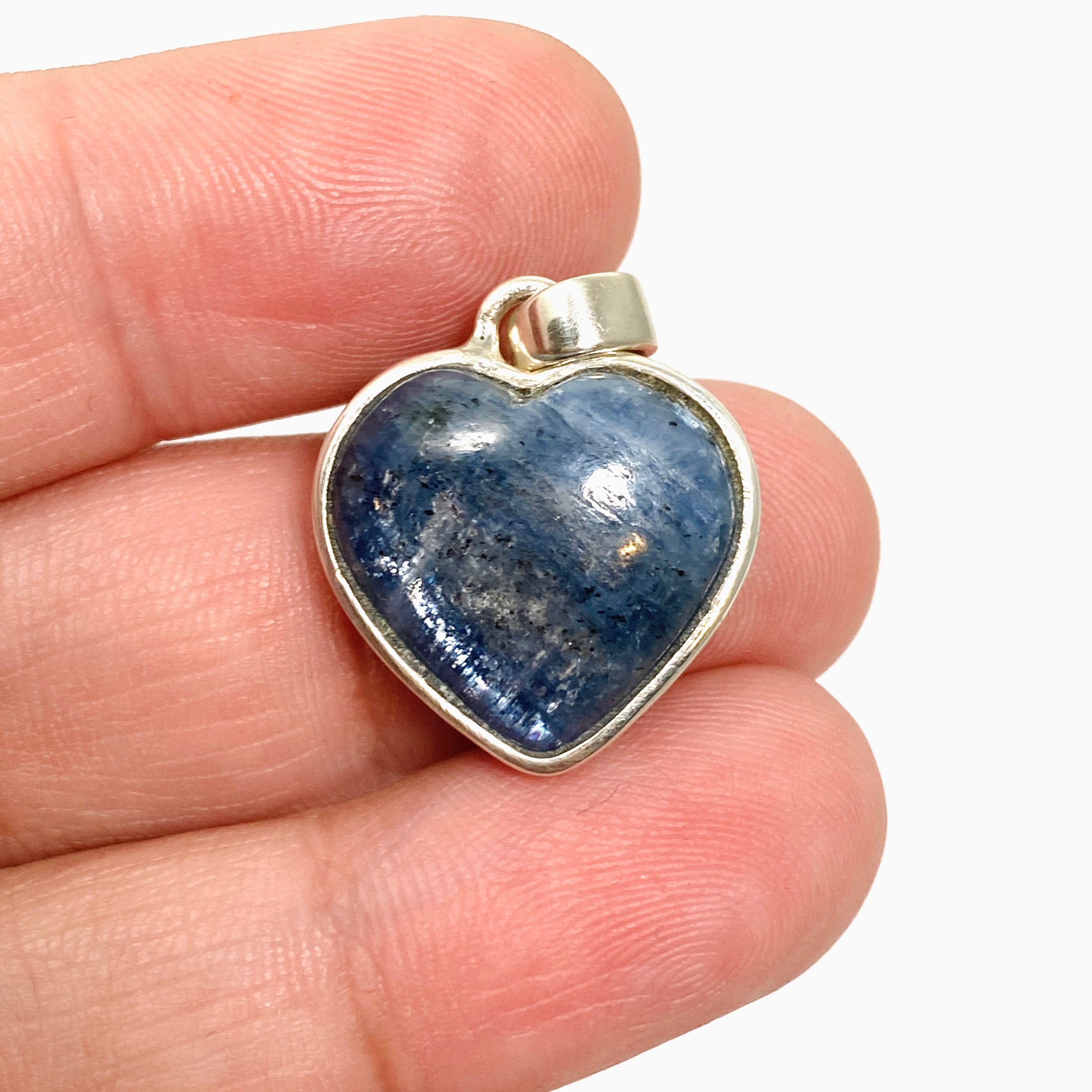 Natural Blue Kyanite Heart Cabochon Pendant Necklace - PPGJ982 - Healing Crystal Jewelry for Meditation & Spiritual Energy