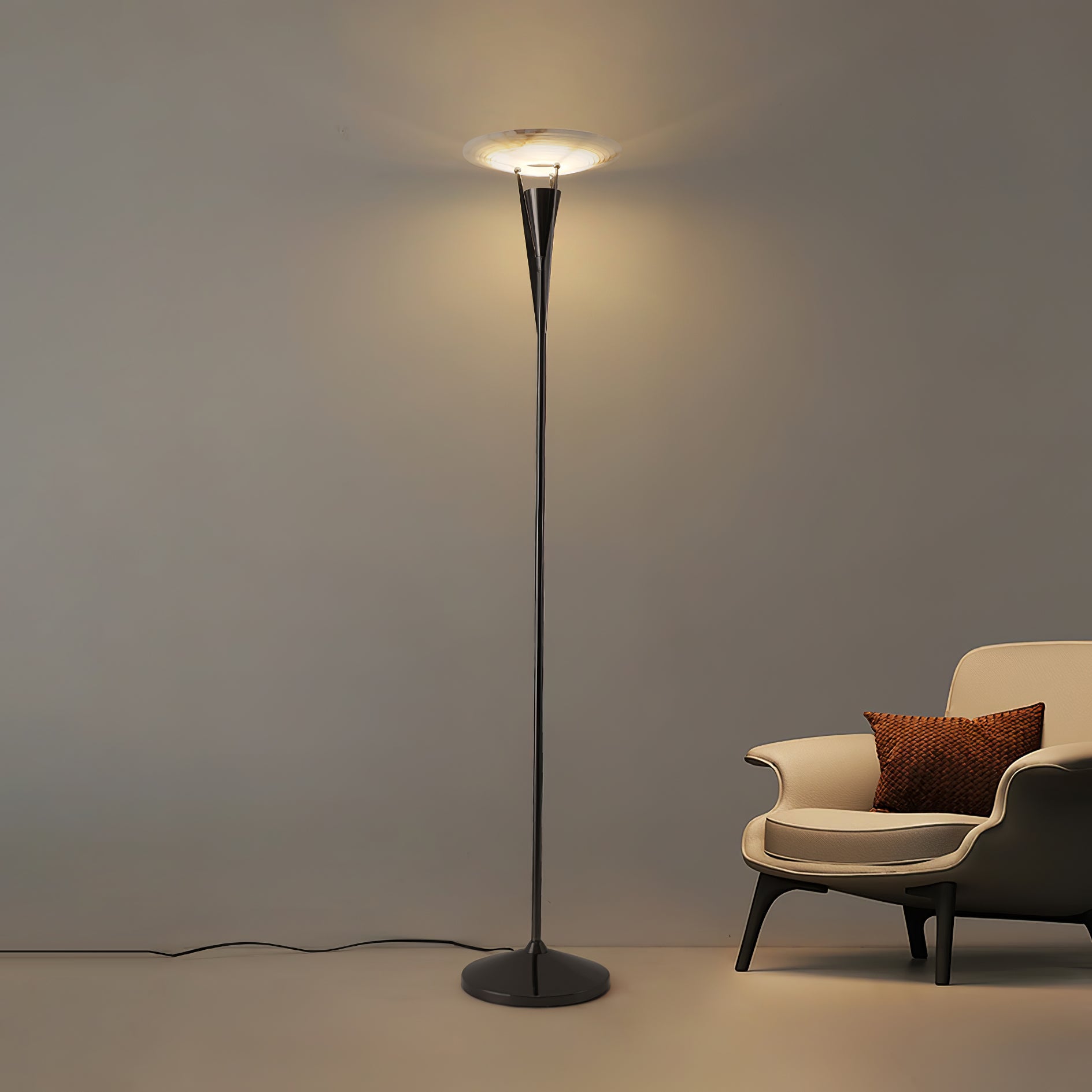 Modern Aragon Floor Lamp with Adjustable Height - Elegant LED Standing Light for Living Room, Bedroom & Office - Perfect for Reading, Working & Relaxing