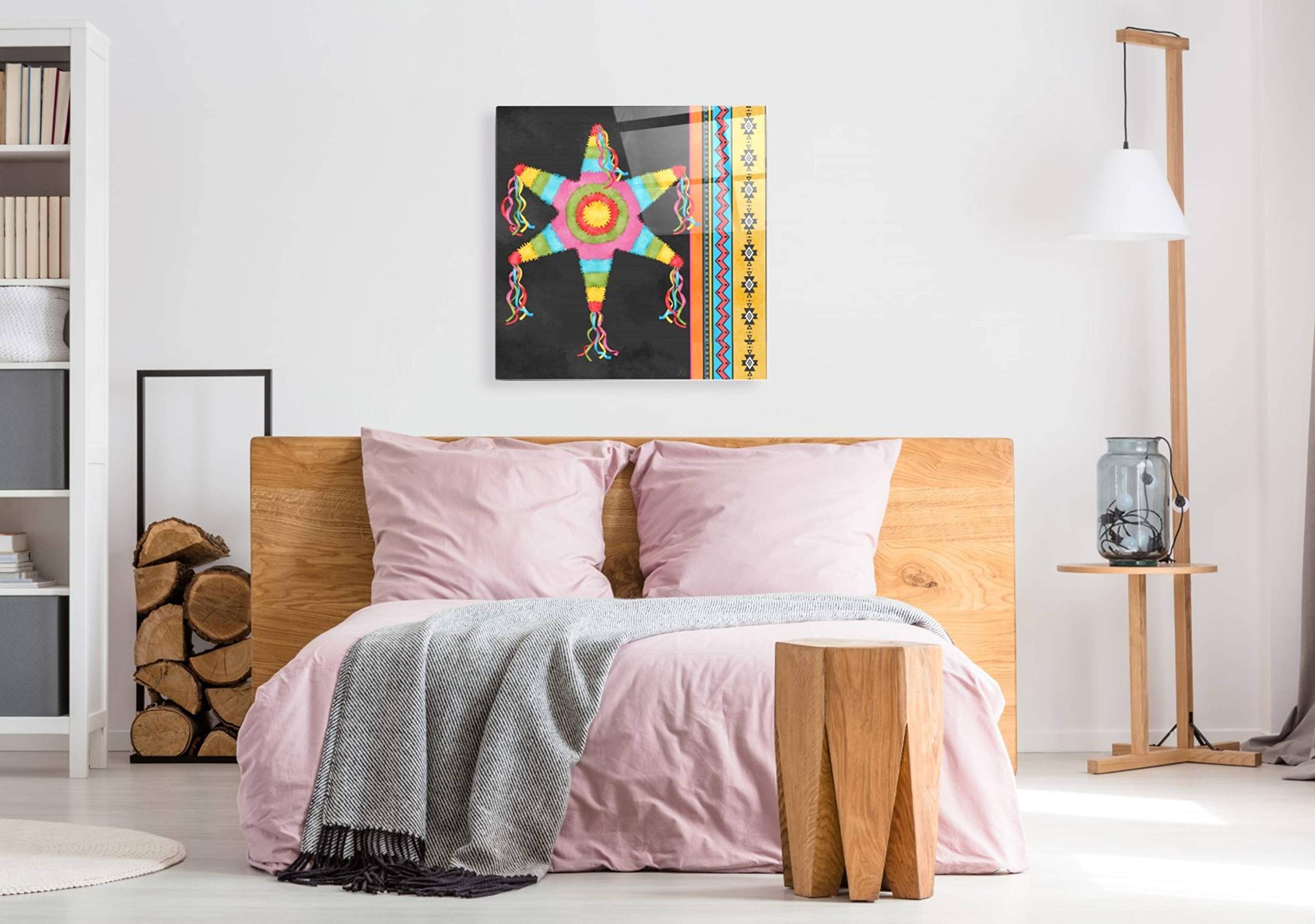 Epic Art 'Pinata Party II' by Jade Reynolds - Vibrant Acrylic Glass Wall Art Painting 36x36 Inches - Perfect for Living Room, Bedroom or Office Decor