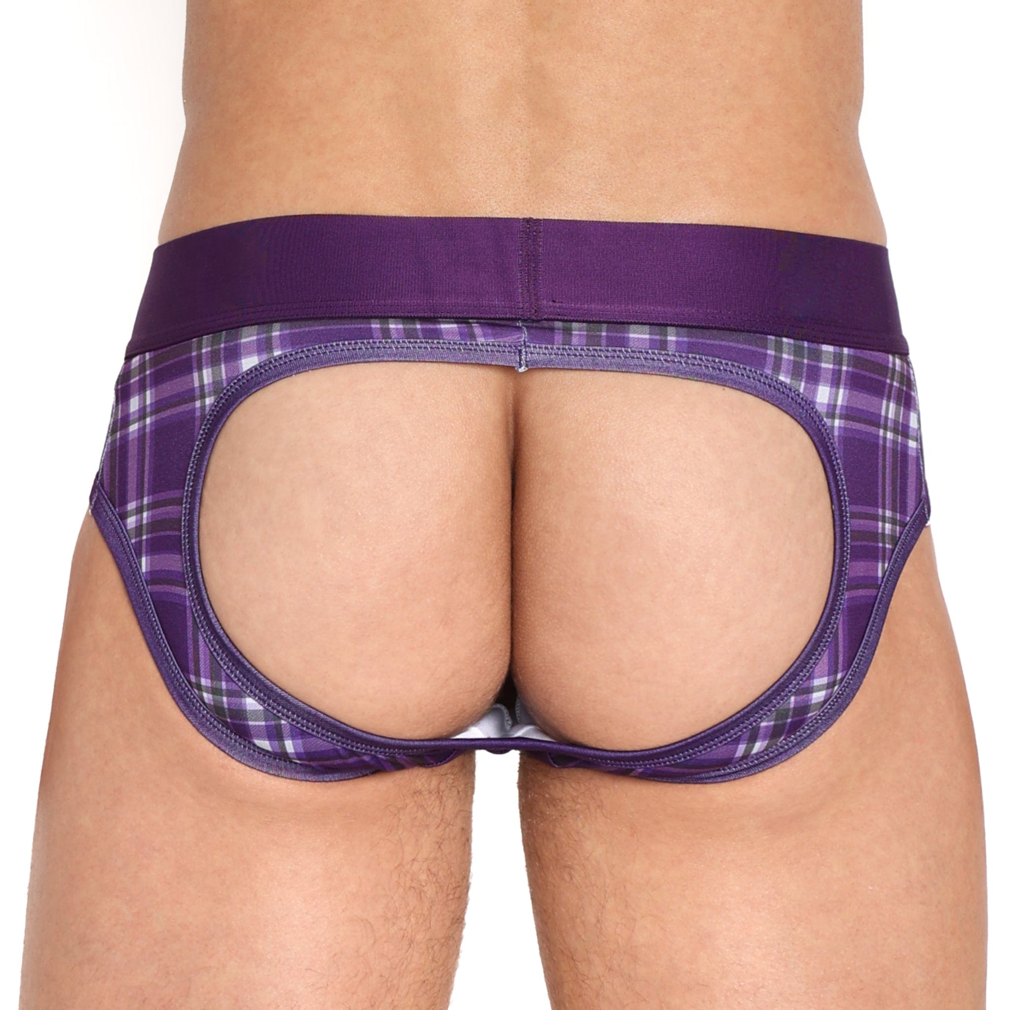 Stylish Purple Tartan Plaid Peek-A-Boo Scarf - Perfect for Winter Fashion & Holiday Outfits