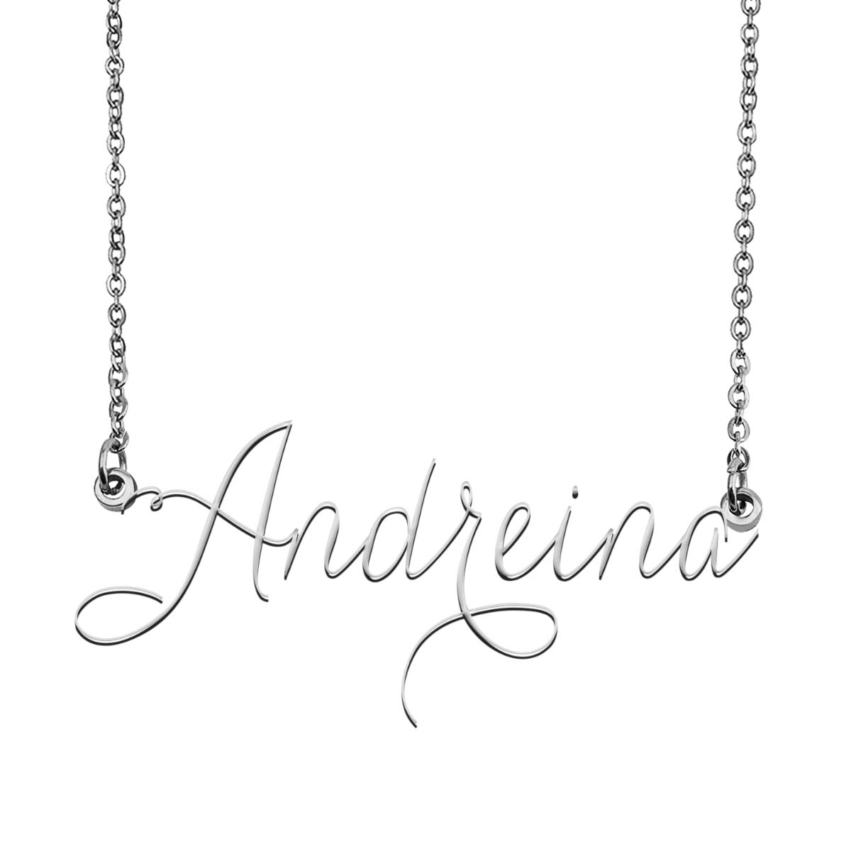 Custom Personalized Andreina Name Necklace - 14K Gold Plated Name Plate Jewelry for Women - Perfect Birthday Gift, Anniversary Present & Everyday Wear