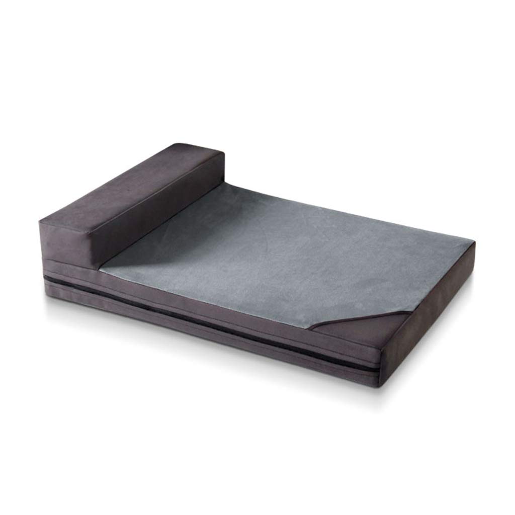 Orthopedic Memory Foam Dog Bed for Arthritis - Therapeutic Pet Bed with Removable Washable Cover - Supportive Tatami Design with Pillow - Available in 4 Sizes & Colors (Gray) - Perfect for Elderly Dogs & Pets with Joint Pain Relief at Home