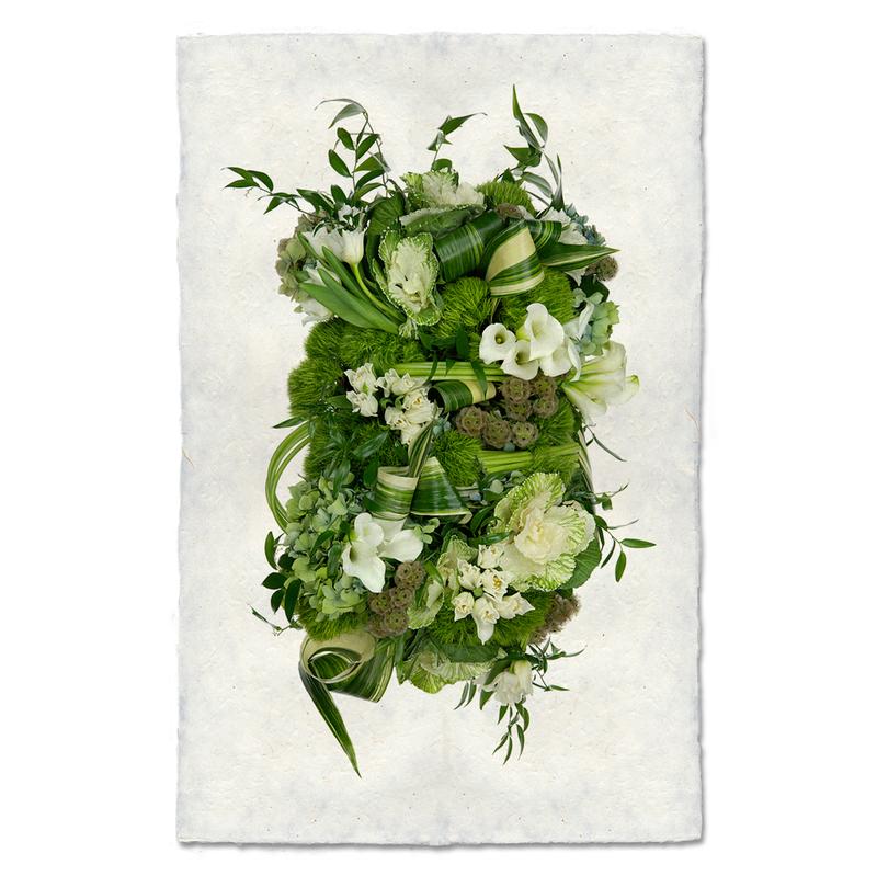Collective Green and White Floral Art Print - Vintage Botanical Wall Decor for Living Room, Bedroom & Office - Perfect for Home Decor and Gift Giving