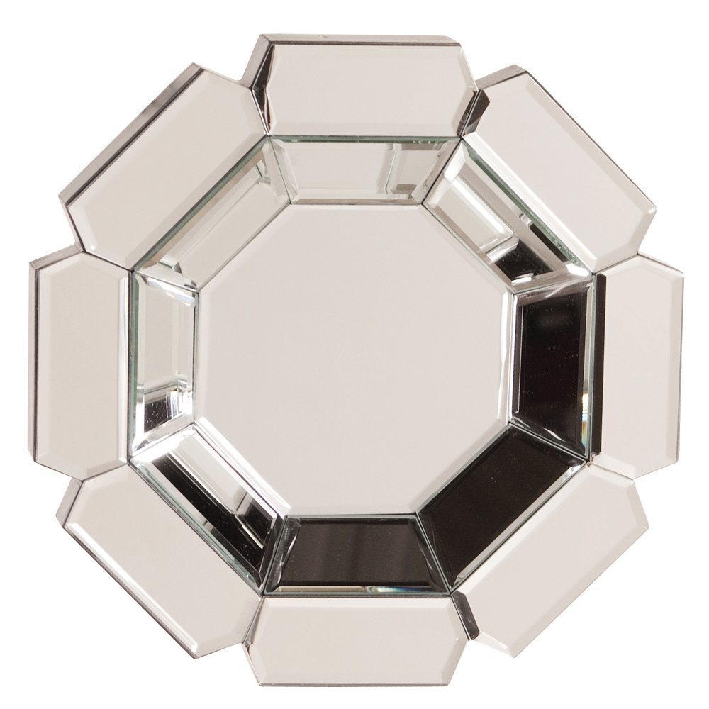 Howard Elliott 11116 Charisma Octagonal Mirror - Elegant Wall Decor for Living Room, Bedroom & Entryway - Vintage Style Home Accent with Beveled Edges