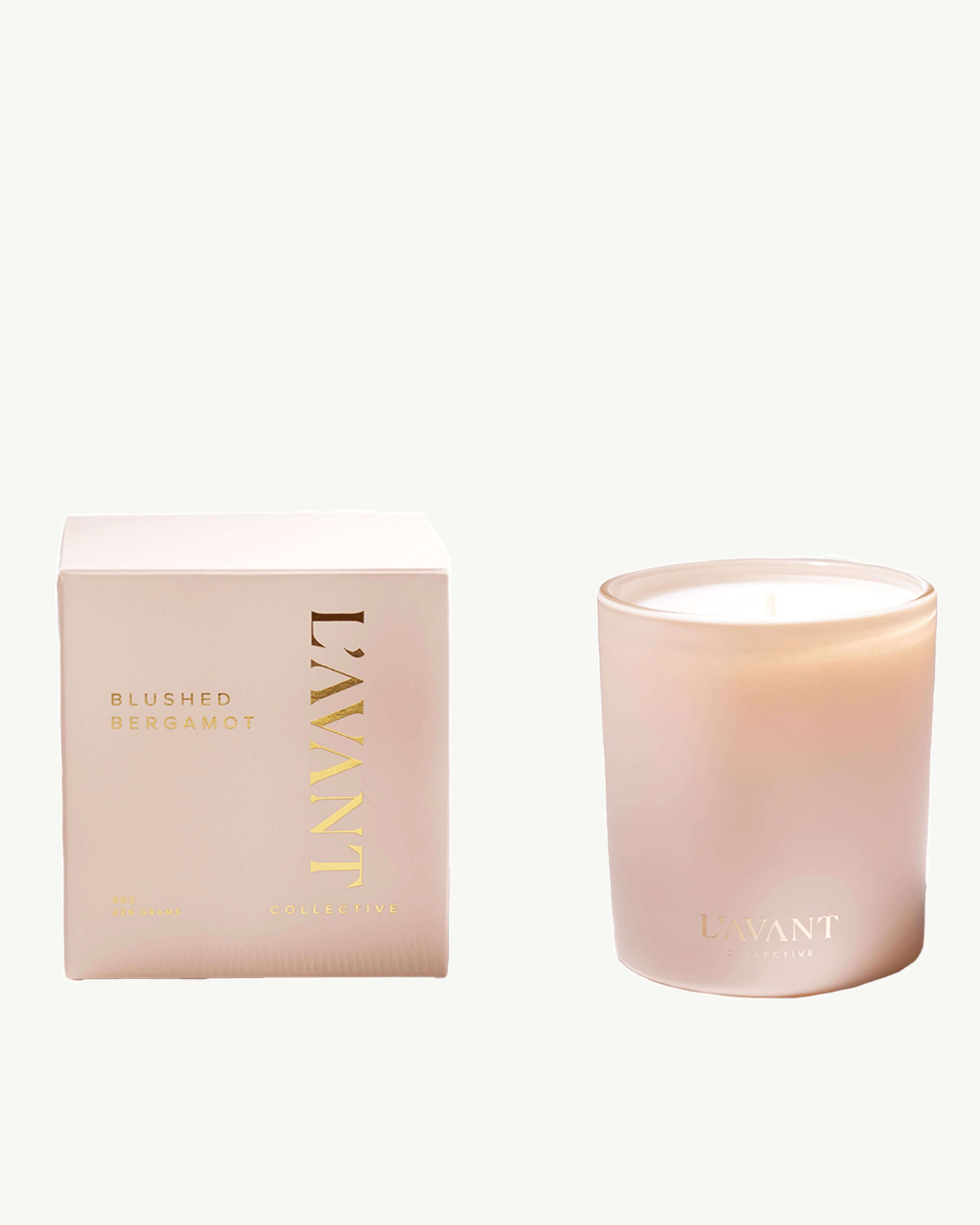L'AVANT Collective Blushed Bergamot Scented Candle - Natural Soy Wax, Long-Lasting Fragrance for Home, Office & Relaxation