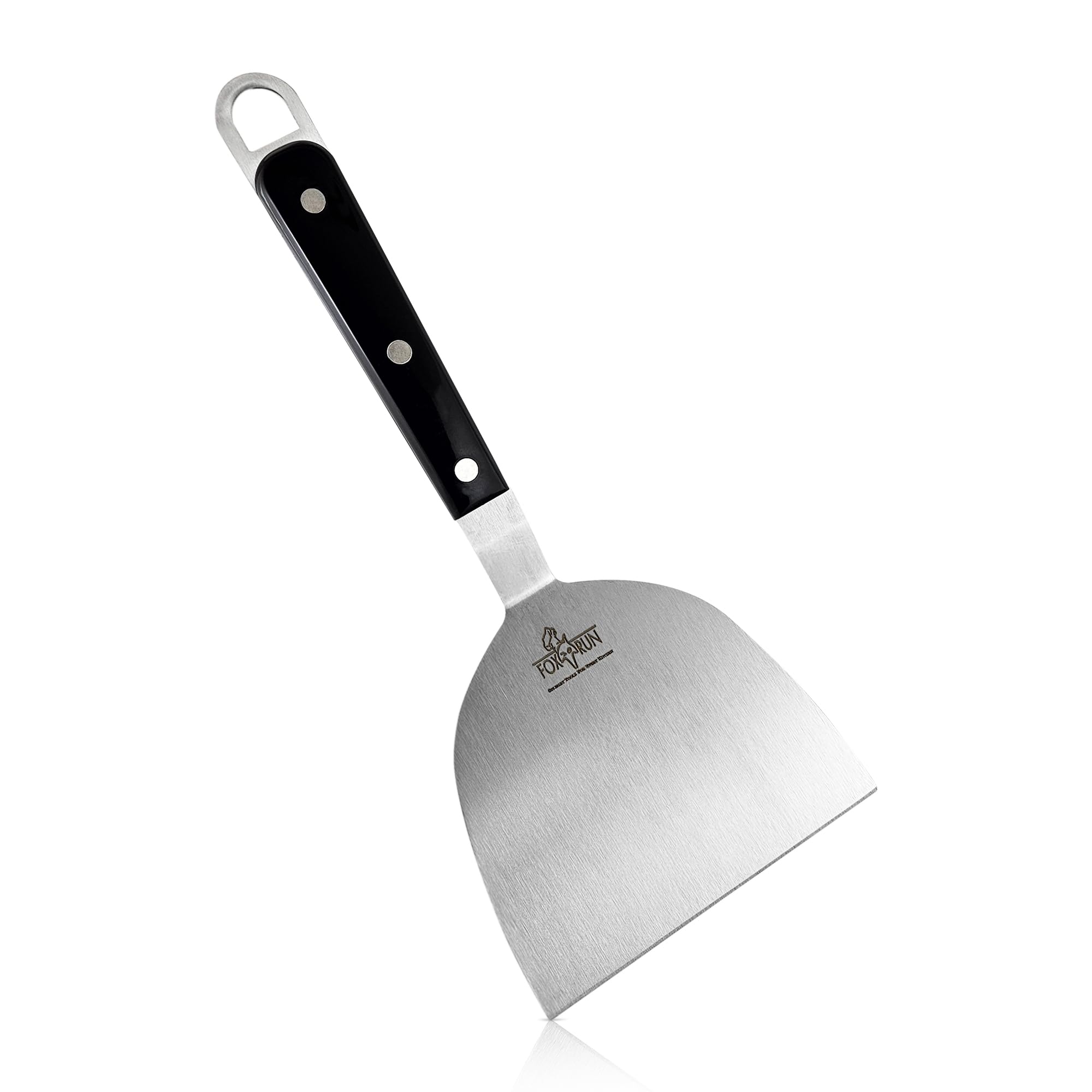 Fox Run Stainless Steel Griddle Scraper - Heavy Duty Grill Cleaner for Cast Iron, Flat Top & BBQ - Perfect for Outdoor Cooking & Camping Accessories