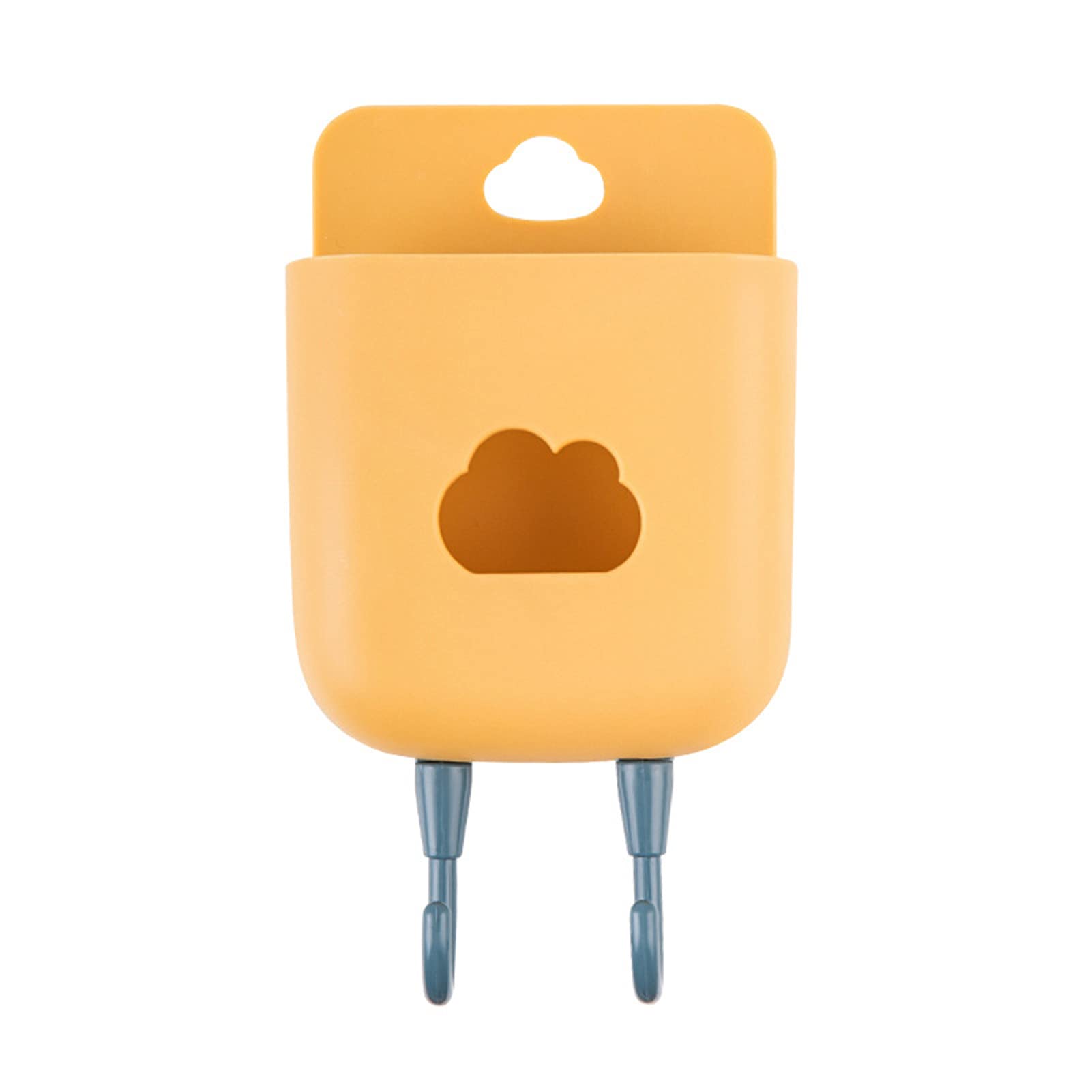 Wall Mounted Detachable Plastic Remote Control Organizer Storage Box for Home - Orange & Yellow | Perfect for Living Room, Bedroom & Office Organization