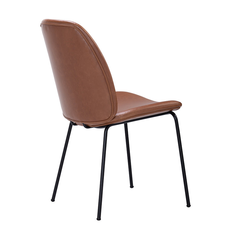 ADELIA Modern Dining Chair Set - Tan & Black Upholstered Kitchen Chairs for Home, Restaurant & Office Use