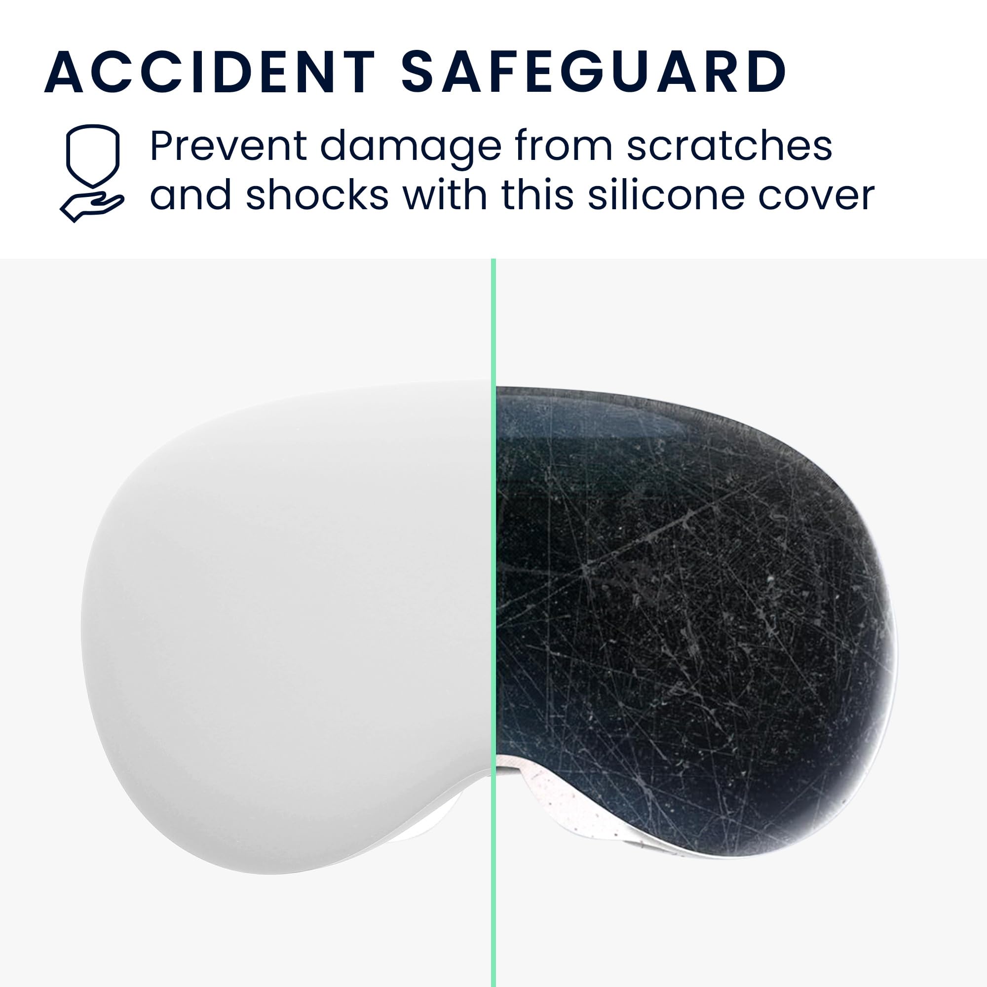 kwmobile Silicone Protective Cover Case for Apple Vision Pro VR Headset - Shockproof & Scratch-Resistant - White - Perfect for Travel, Gaming & VR Entertainment