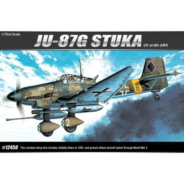1/72 Scale Academy 12450 Ju 87G Stuka Tank Buster Model Kit - WWII German Dive Bomber Aircraft for Collectors & Hobbyists - Perfect for Display, Diorama Building & Historical Reenactments