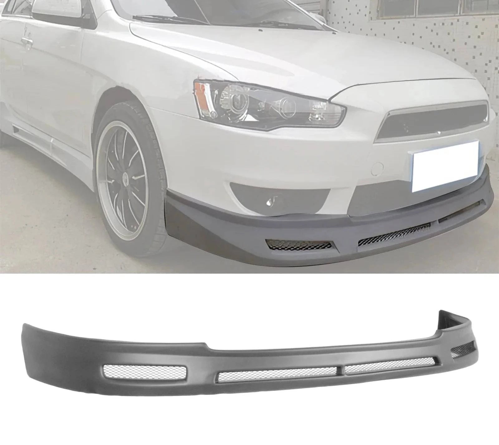 2009-2015 Mitsubishi Lancer ES B-Style Front Bumper Lip Spoiler - Unpainted PP Material for Enhanced Aerodynamics & Sporty Look | Perfect for Car Enthusiasts & Street Racing